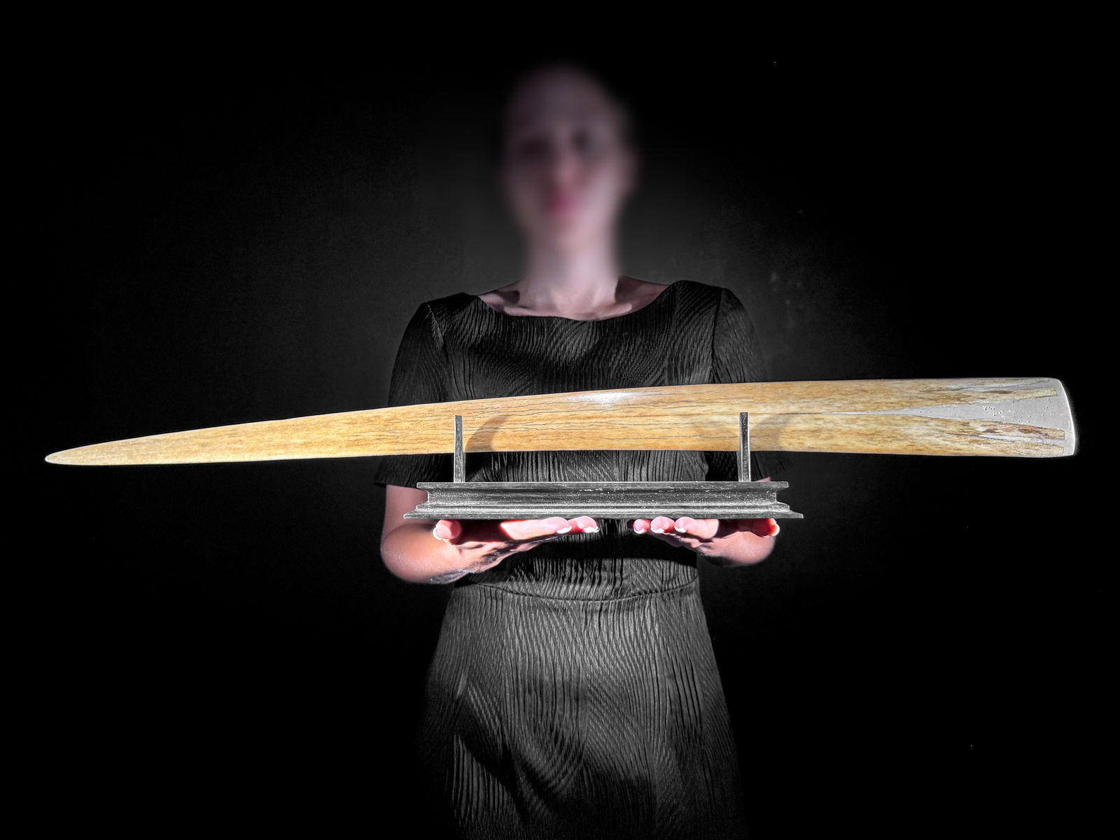 Impressive engraved swordfish rostrum - Dragon Phoenix motif - 2