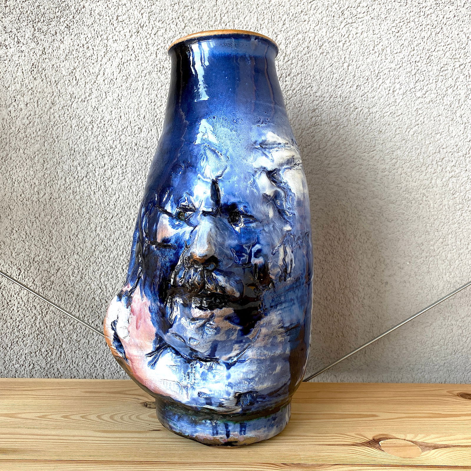 Antique vase, face sculpture - 4