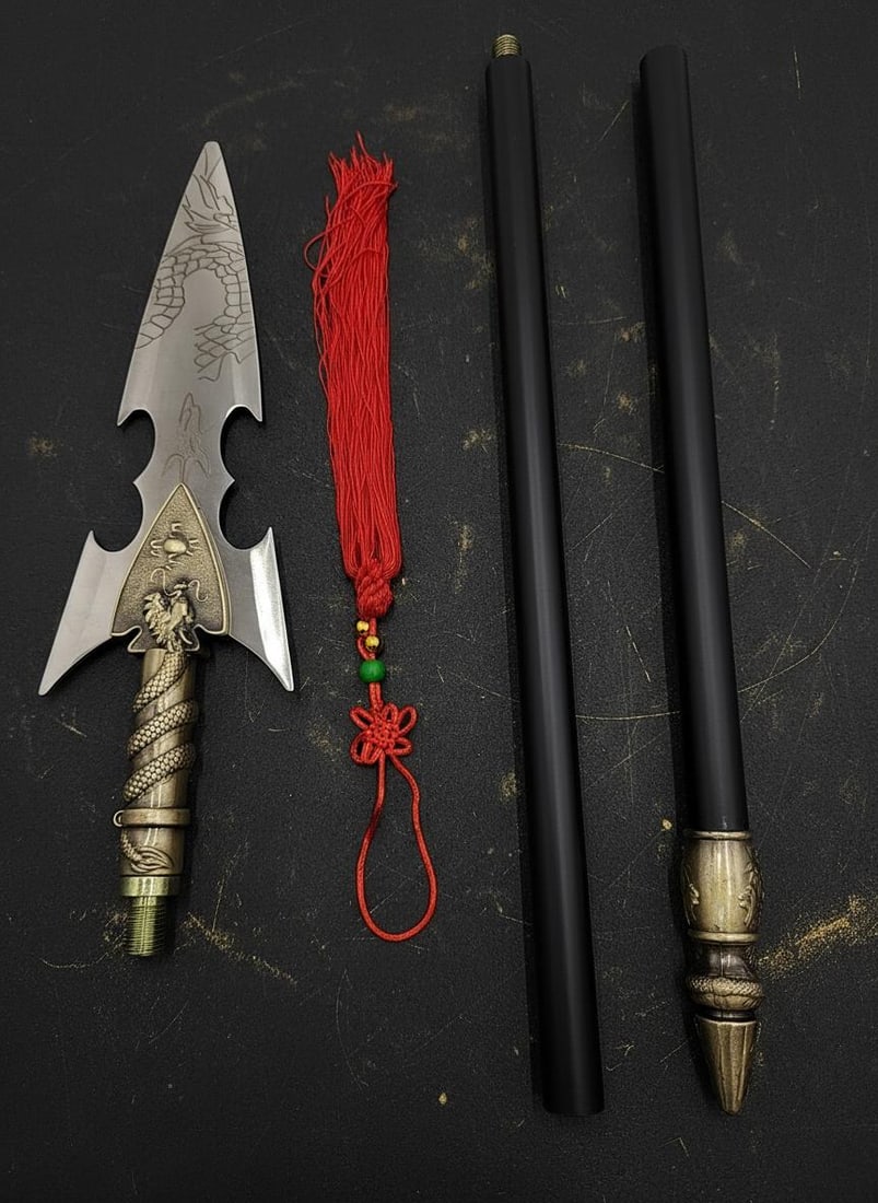 Chinese Warrior Spear Prop, 55.4" Full Metal Construction, Traditional Cosplay Weapon (1 of 7)