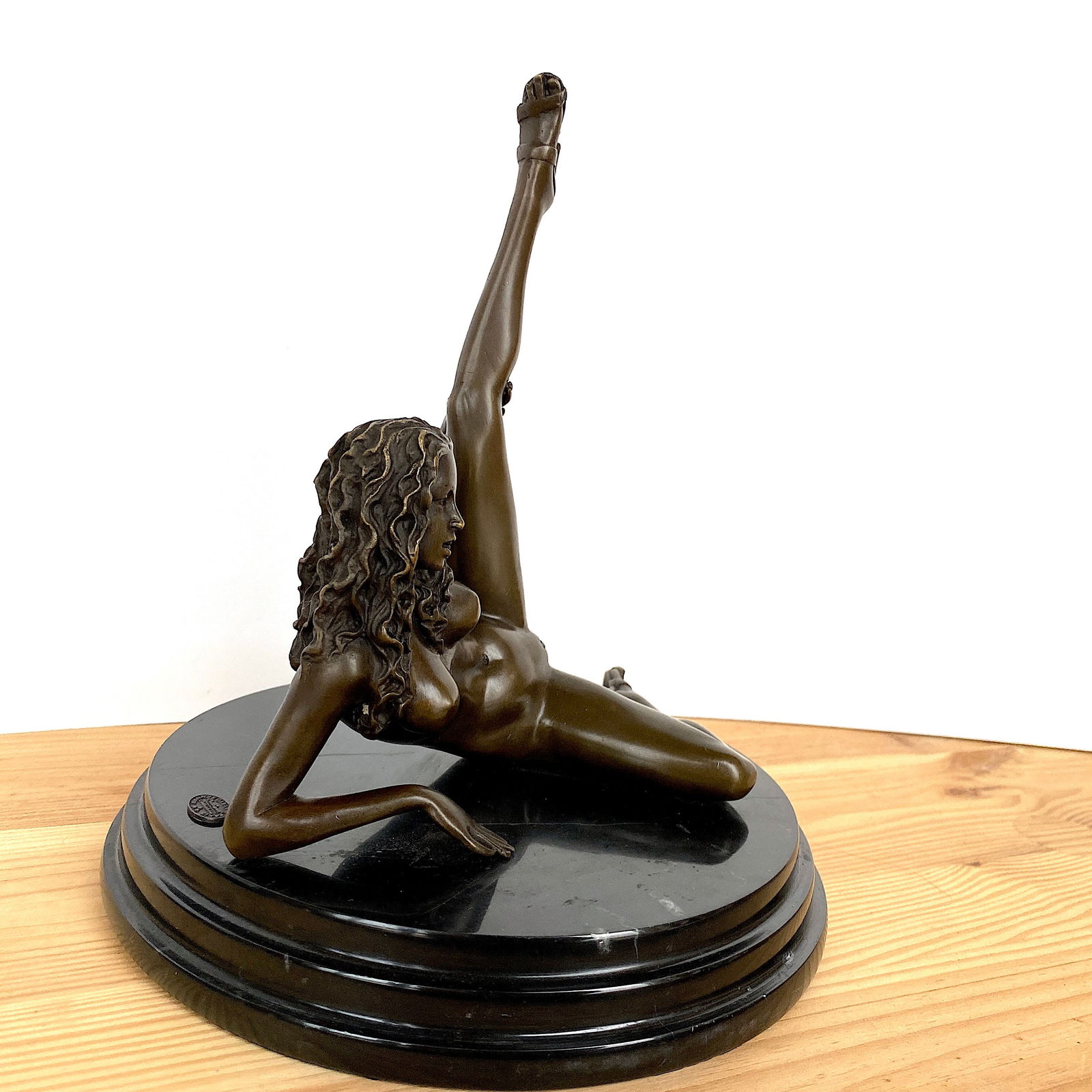 Signed Bronze Girl Statue by Malchi - 8