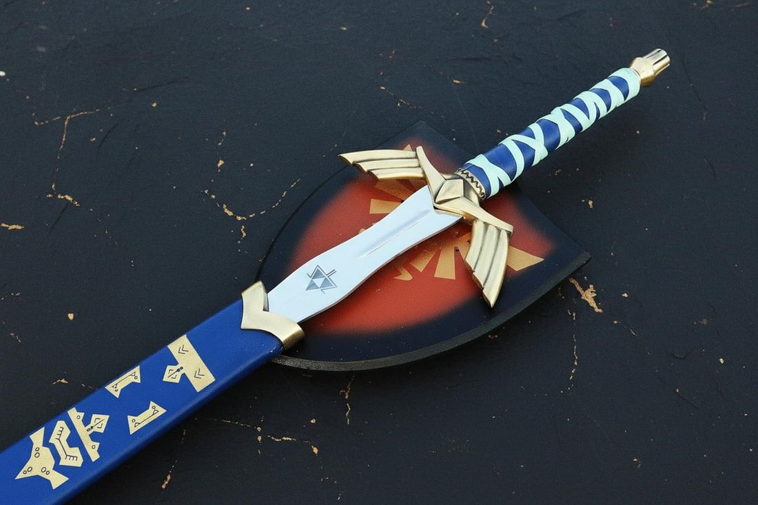 Metal Master Sword Replica from Legend of Zelda with Rune Etched Blade and Scabbard - 2