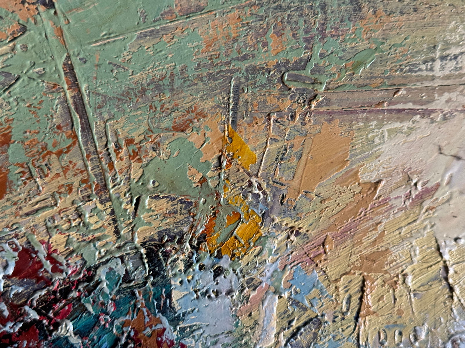 Abstract Oil painting with frame The road to Lviv K. Leonid - 2