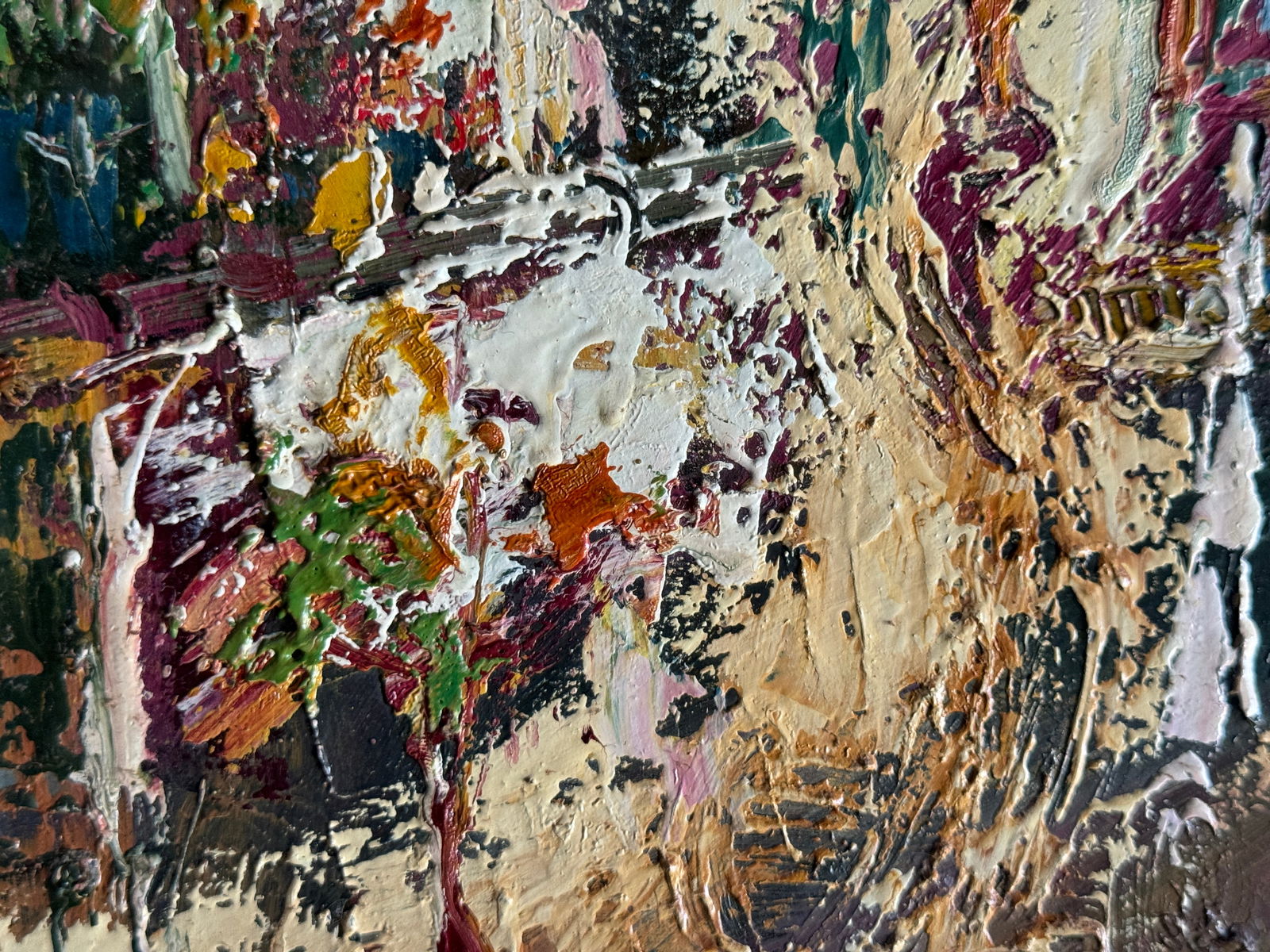 Abstract Oil painting with frame The road to Lviv K. Leonid - 4