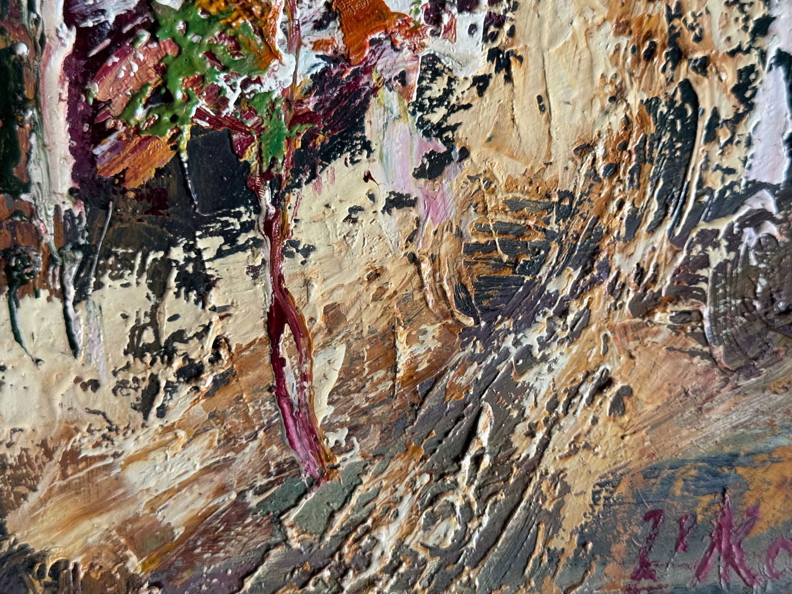 Abstract Oil painting with frame The road to Lviv K. Leonid - 5