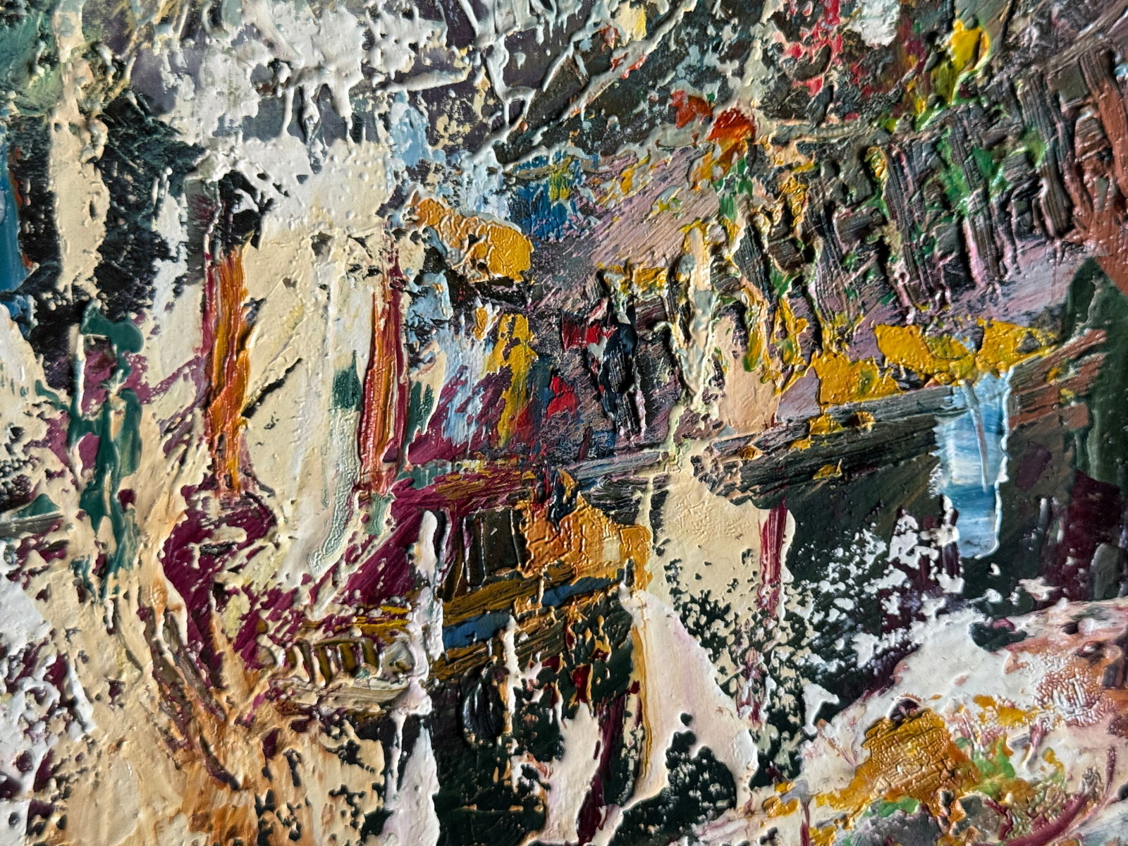 Abstract Oil painting with frame The road to Lviv K. Leonid - 7