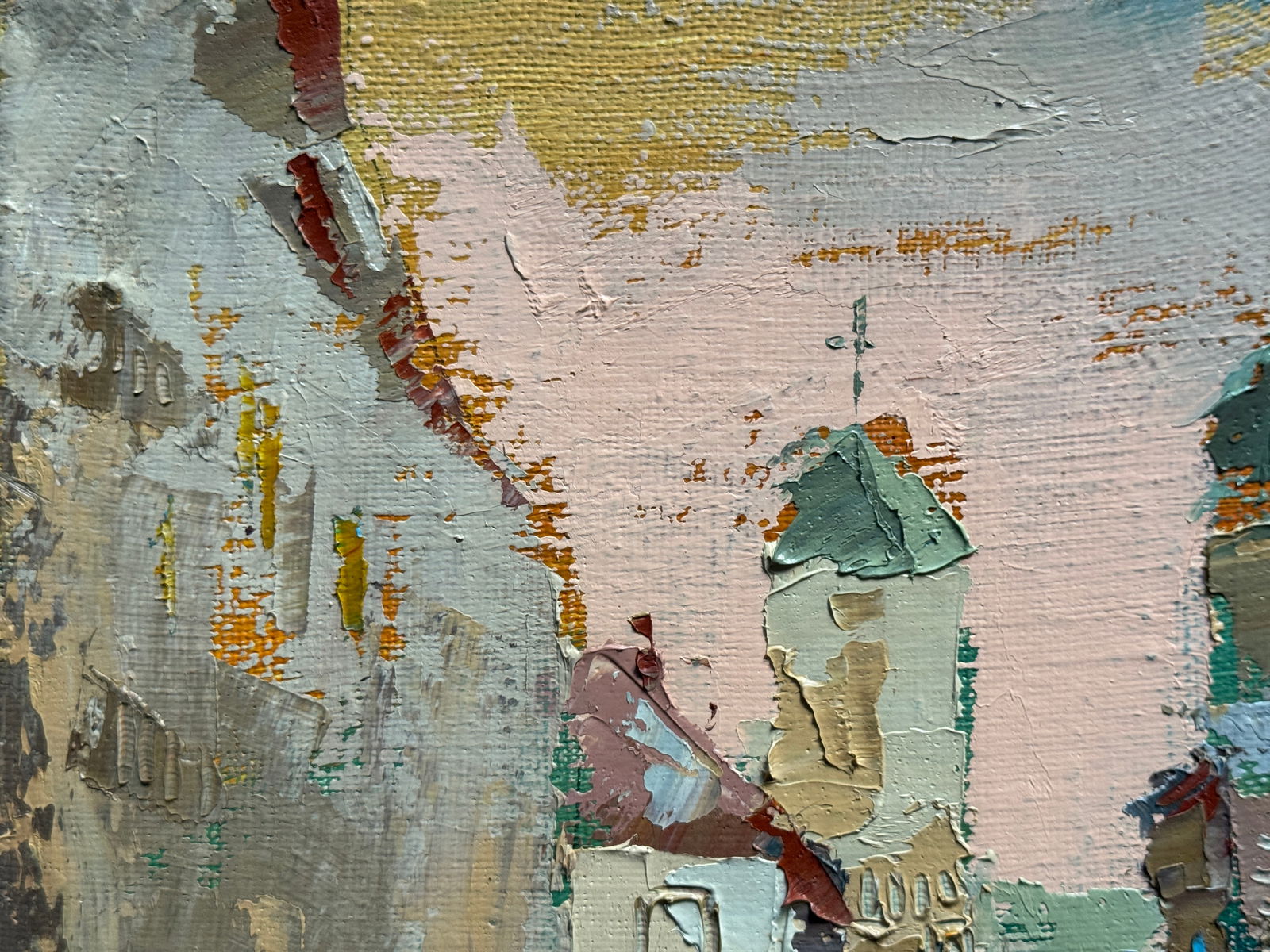 Oil painting with frame Lviv Square K. Leonid - 2