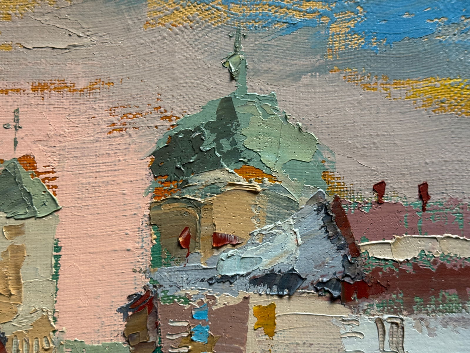 Oil painting with frame Lviv Square K. Leonid - 3