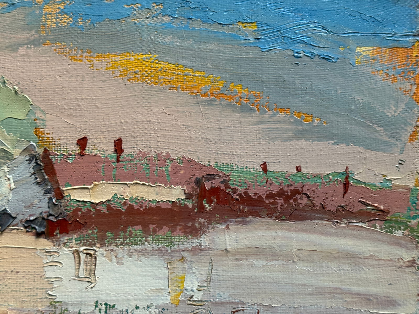 Oil painting with frame Lviv Square K. Leonid - 4