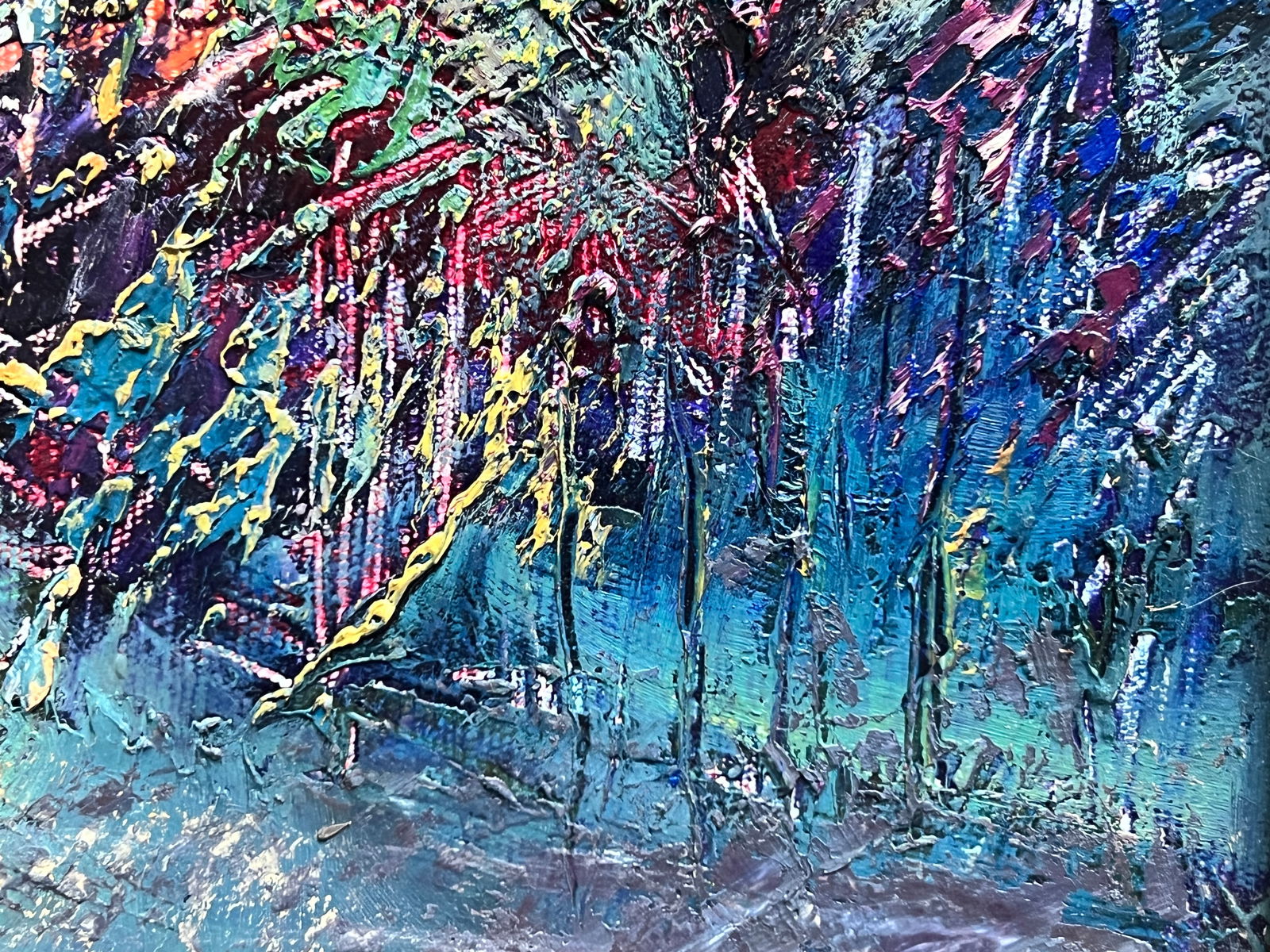 Abstract Oil painting with frame night K. Leonid - 10