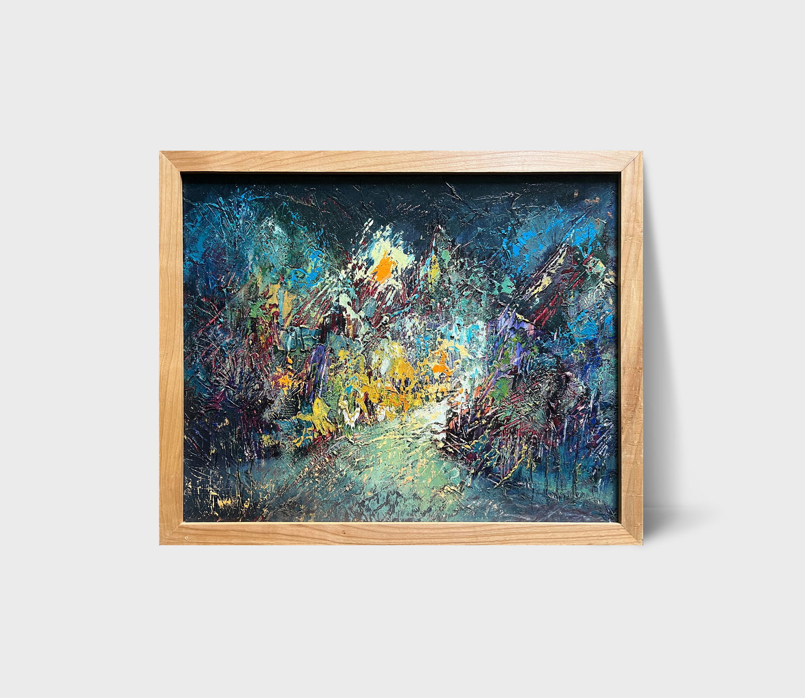 Abstract Oil painting with frame night K. Leonid - 12