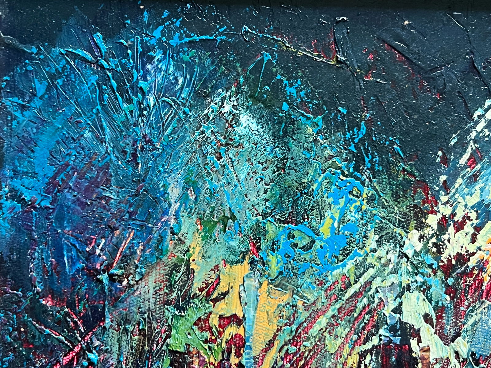 Abstract Oil painting with frame night K. Leonid - 2