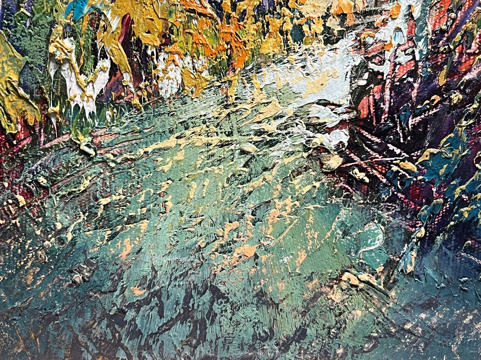 Abstract Oil painting with frame night K. Leonid - 5