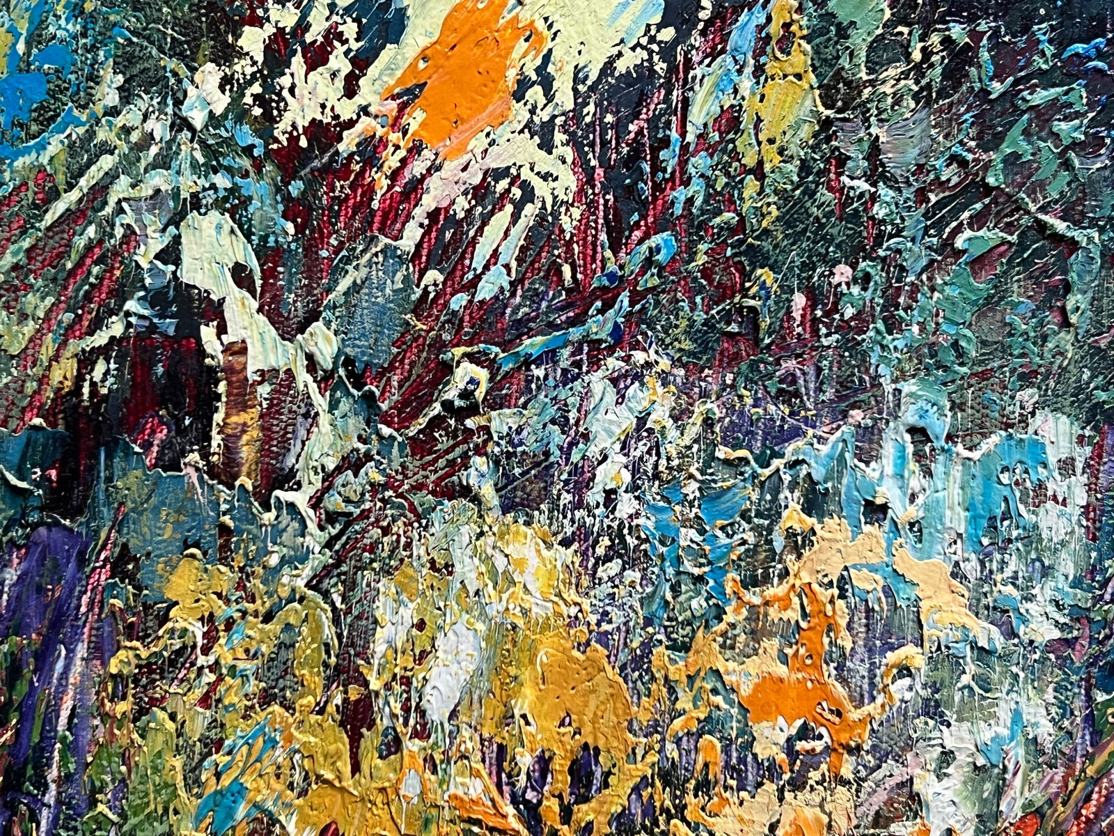 Abstract Oil painting with frame night K. Leonid - 6