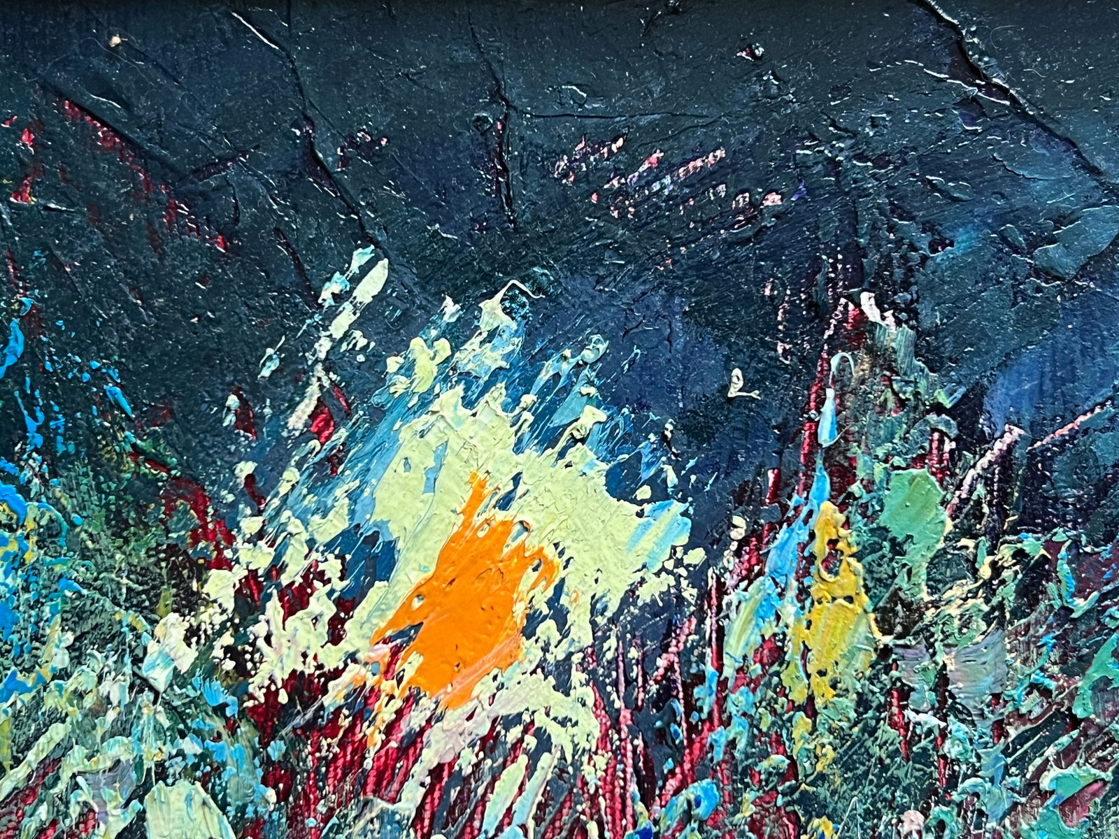 Abstract Oil painting with frame night K. Leonid - 7