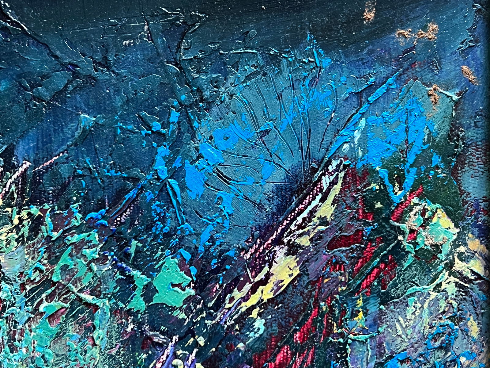 Abstract Oil painting with frame night K. Leonid - 8