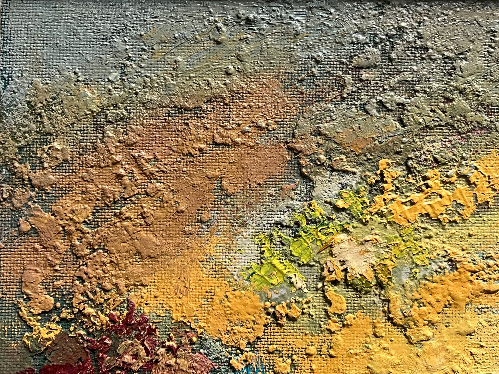 Abstract Oil painting with frame City K. Leonid - 2