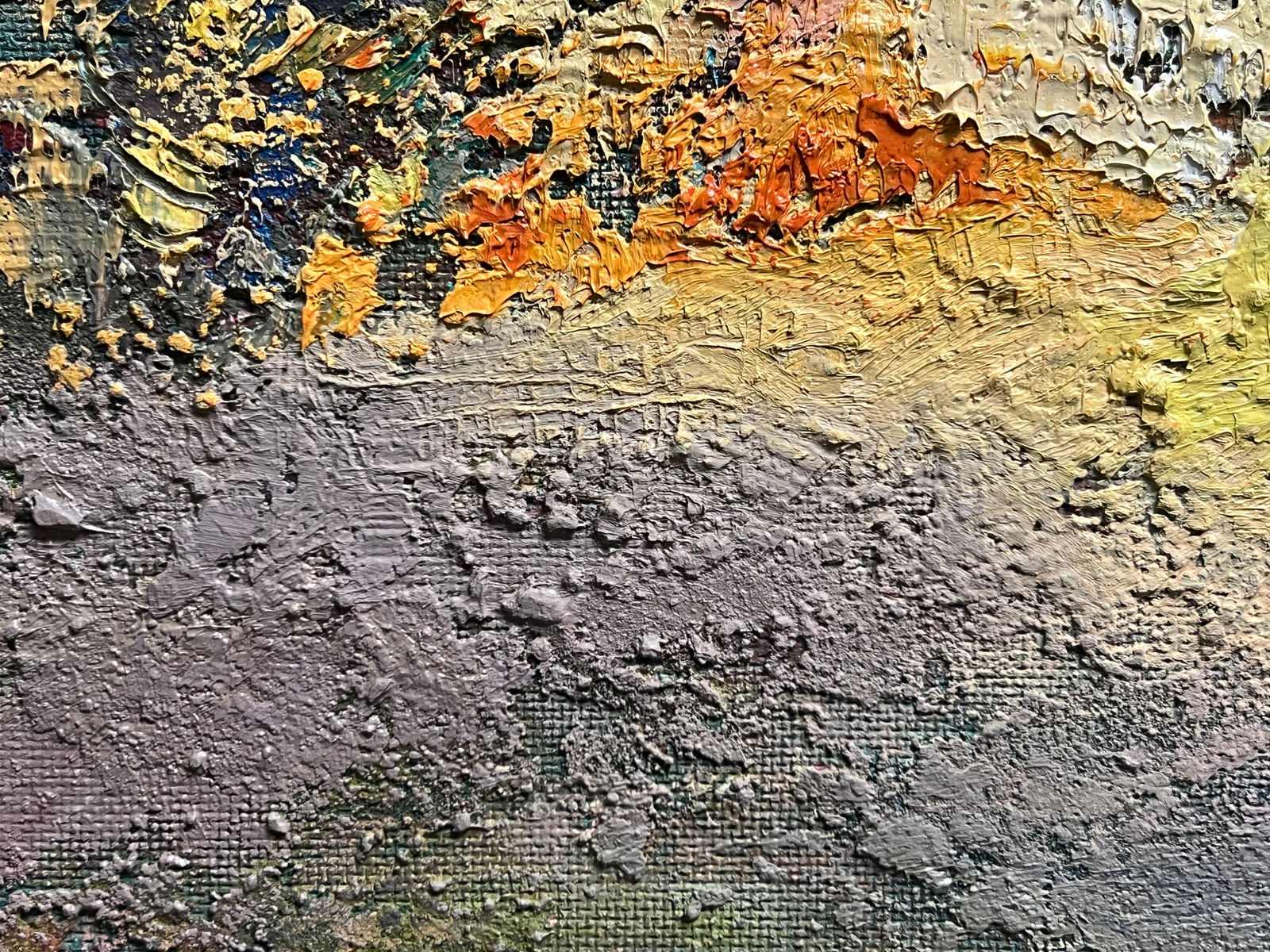 Abstract Oil painting with frame City K. Leonid - 4