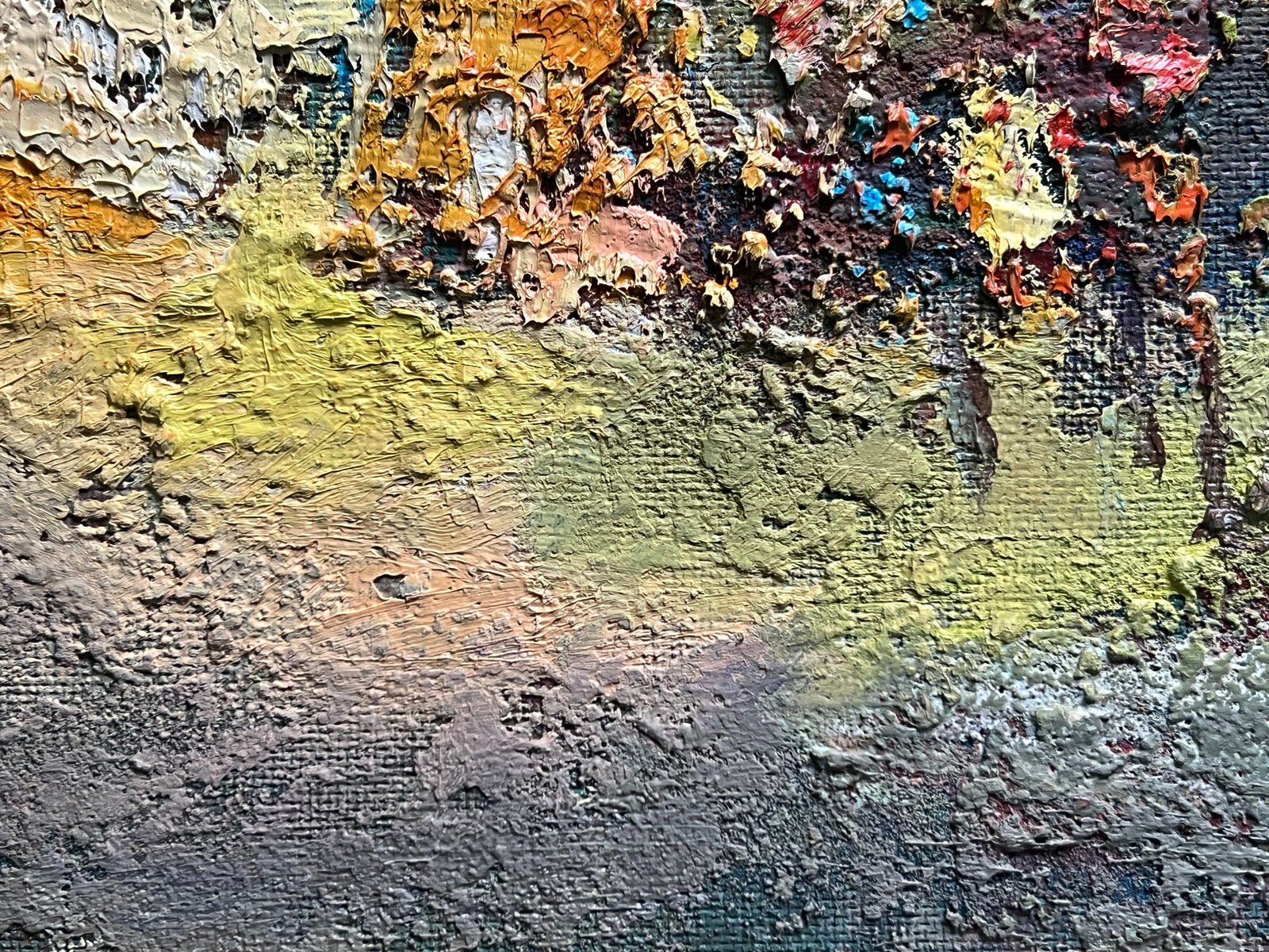 Abstract Oil painting with frame City K. Leonid - 5