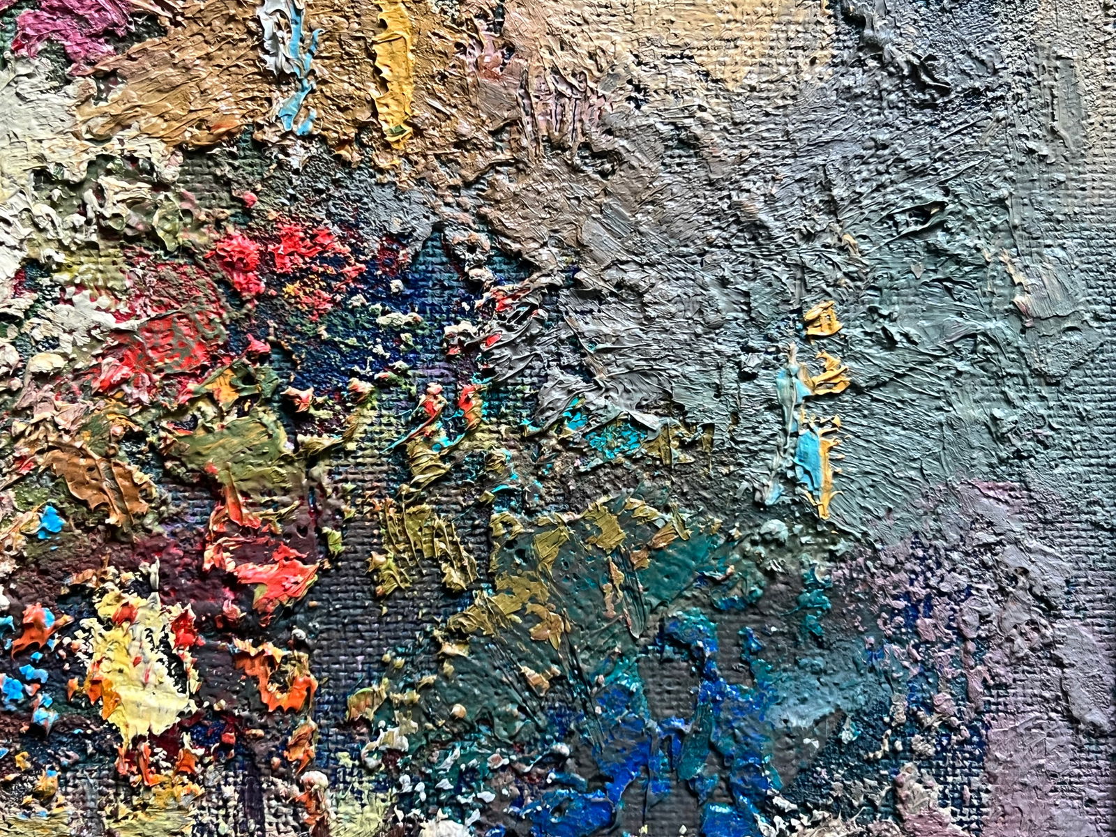 Abstract Oil painting with frame City K. Leonid - 9