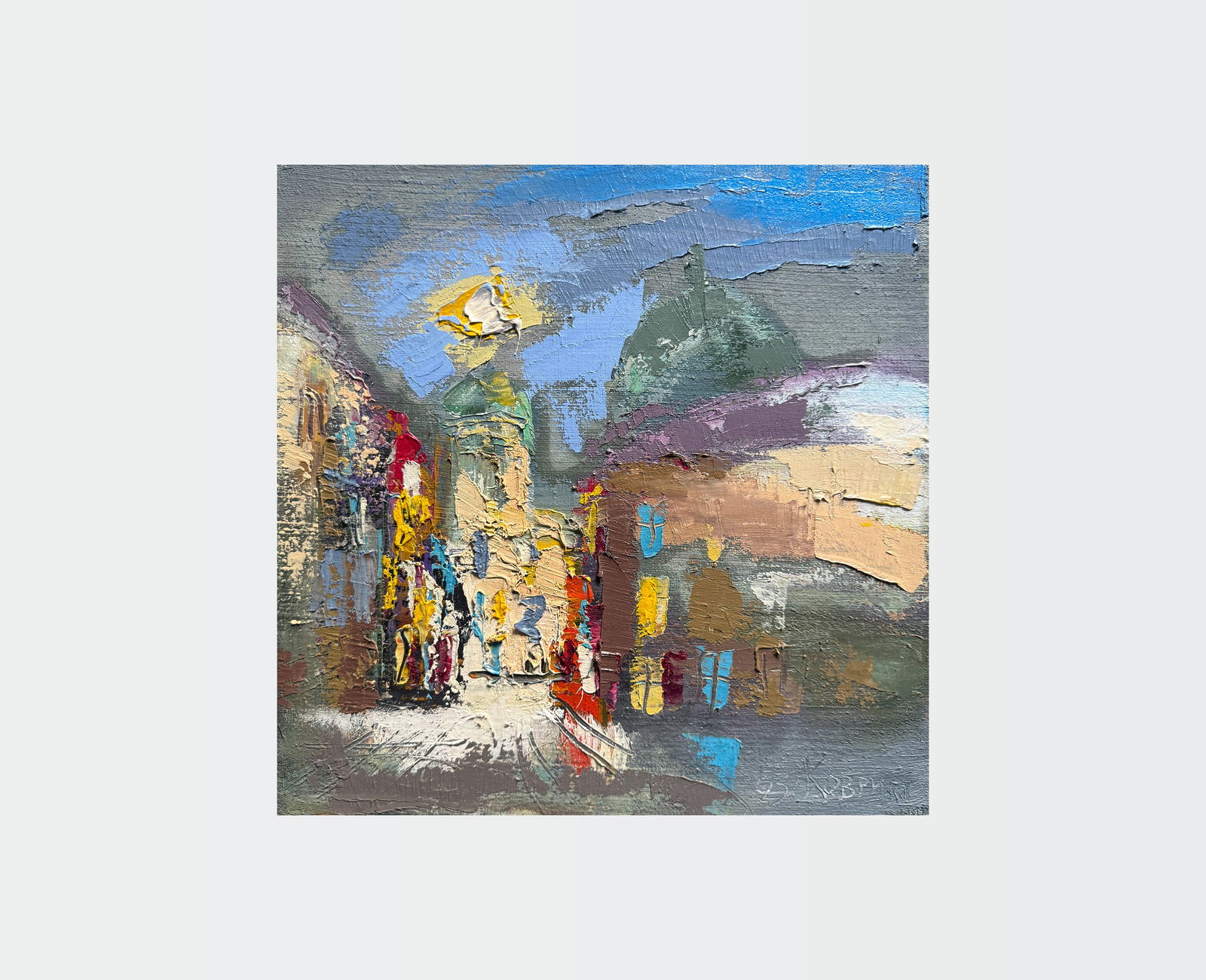 Oil painting with frame Lviv The Dominican Cathedral K. Leonid - 2