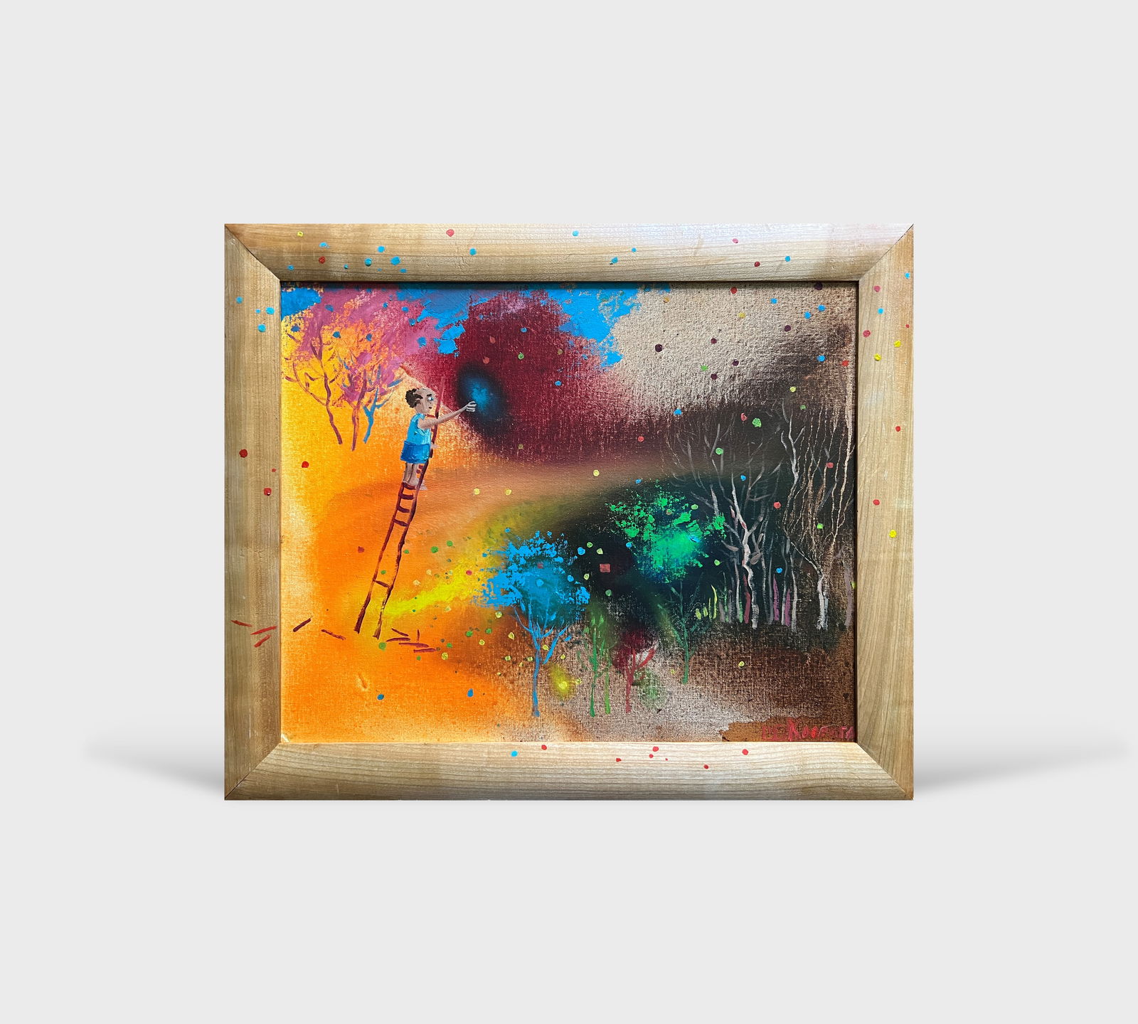 Abstract Oil painting with frame Apples K. Leonid - 13