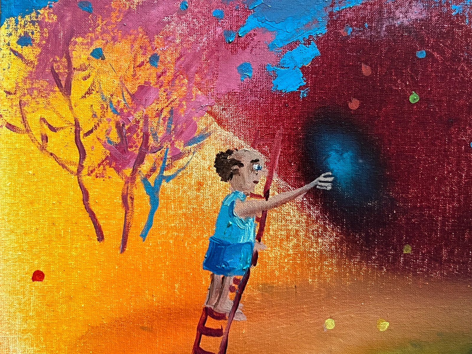 Abstract Oil painting with frame Apples K. Leonid - 3