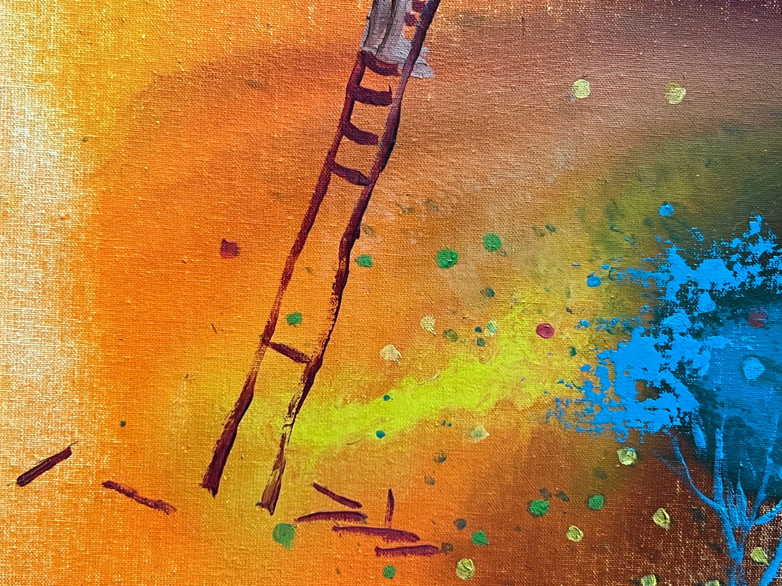 Abstract Oil painting with frame Apples K. Leonid - 4