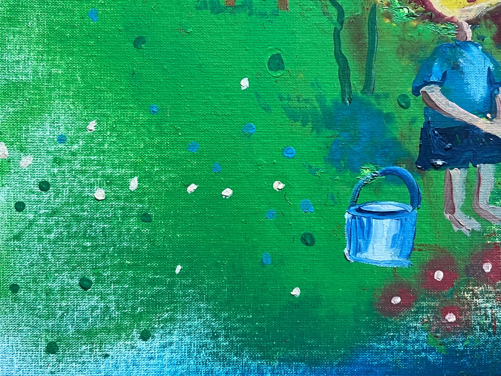 Abstract Oil painting with frame On a fishing trip K. Leonid - 5