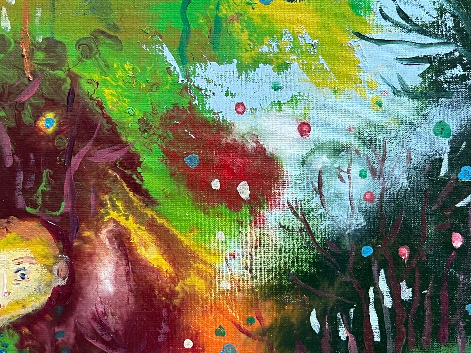 Abstract Oil painting with frame On a fishing trip K. Leonid - 9