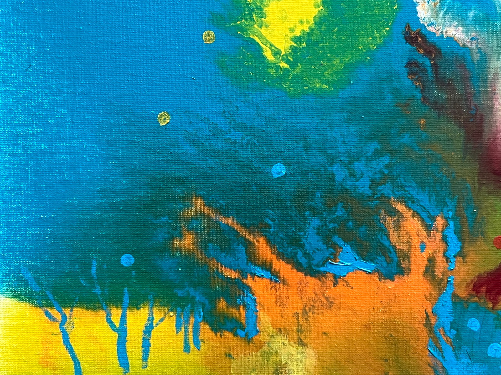 Abstract Oil painting with frame Reflections K. Leonid - 4