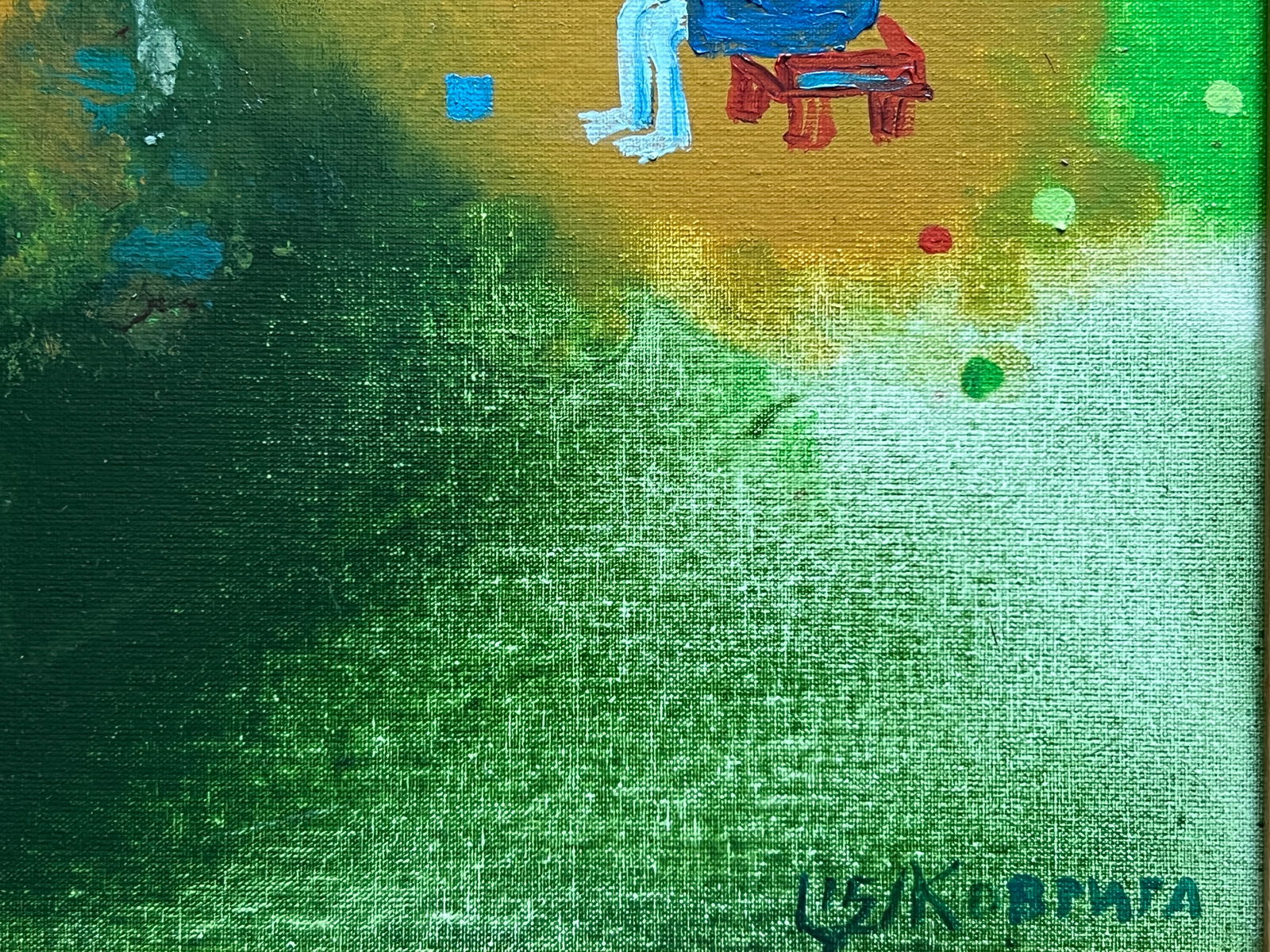 Abstract Oil painting with frame Reflections K. Leonid - 7