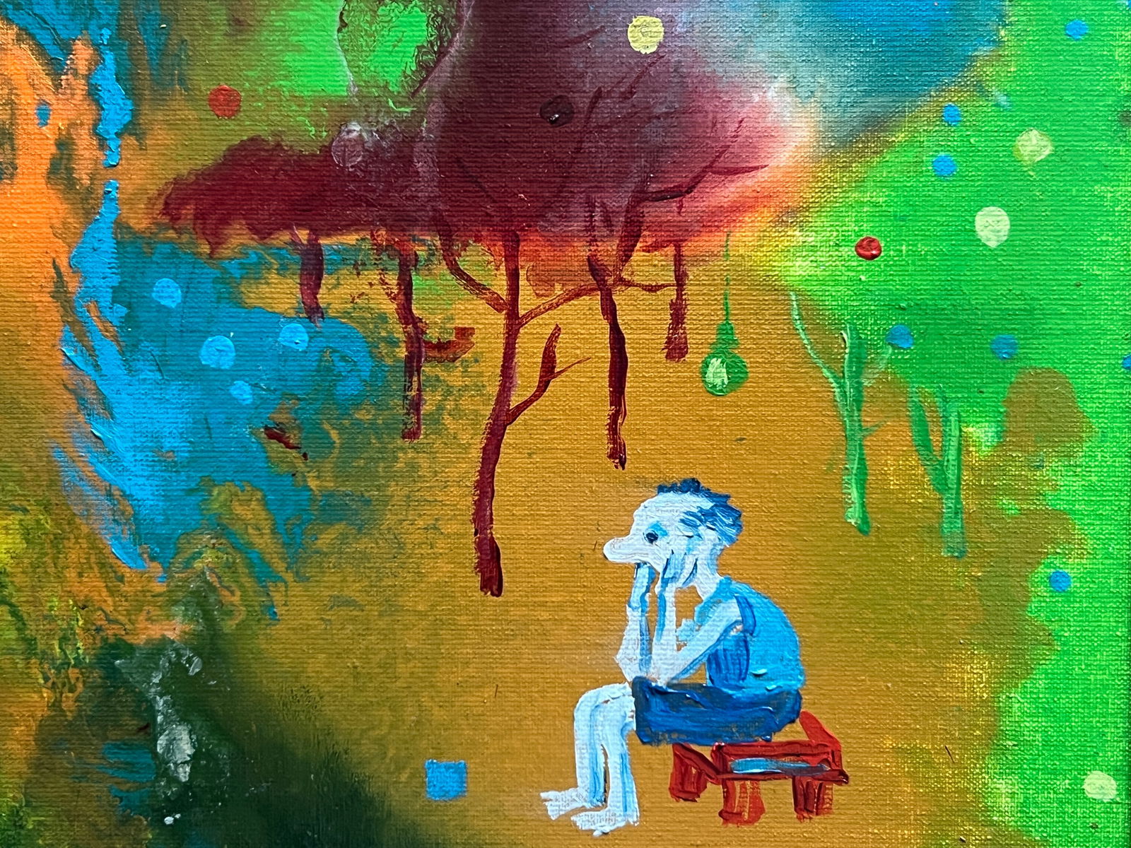 Abstract Oil painting with frame Reflections K. Leonid - 8