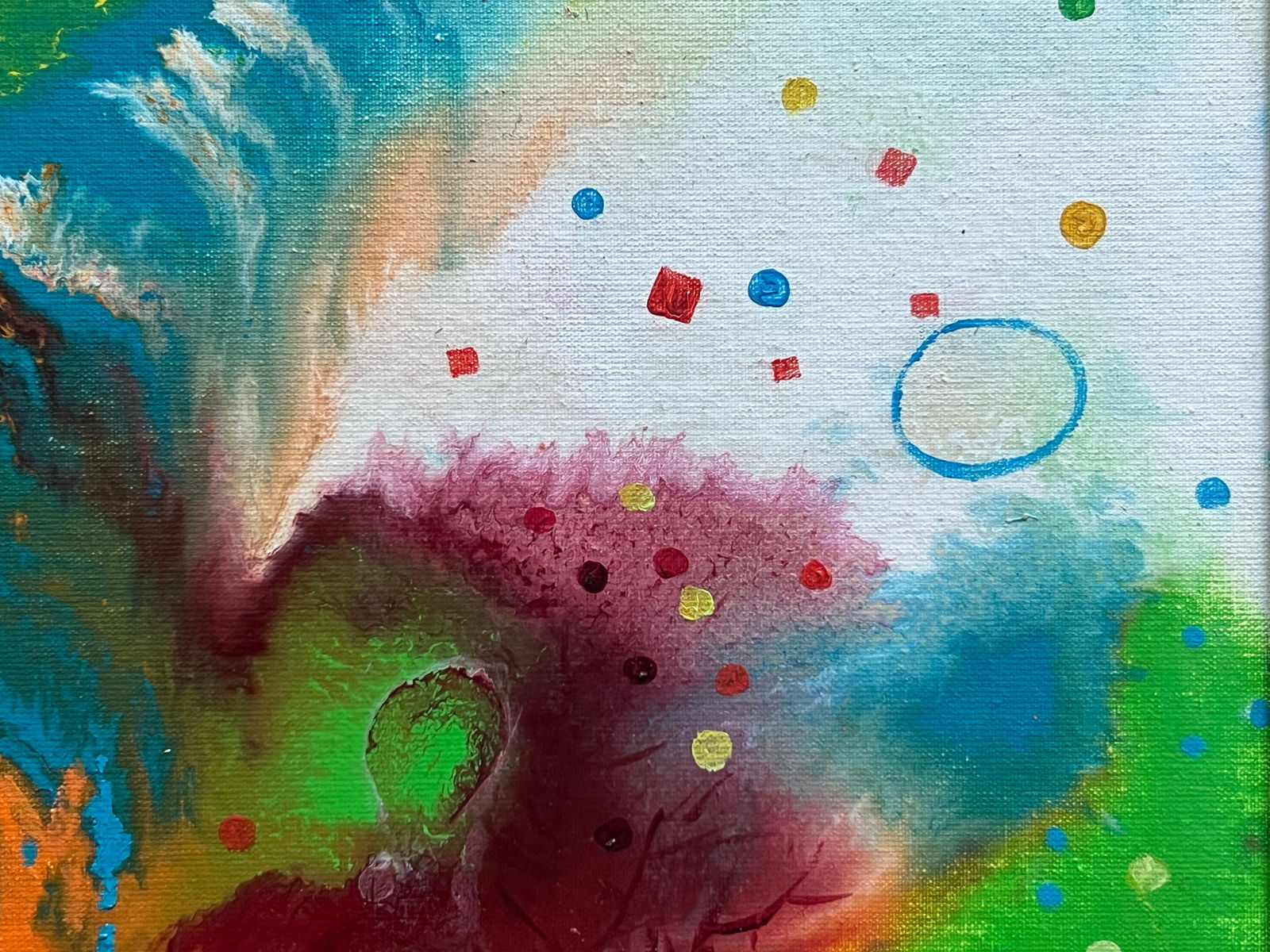 Abstract Oil painting with frame Reflections K. Leonid - 9