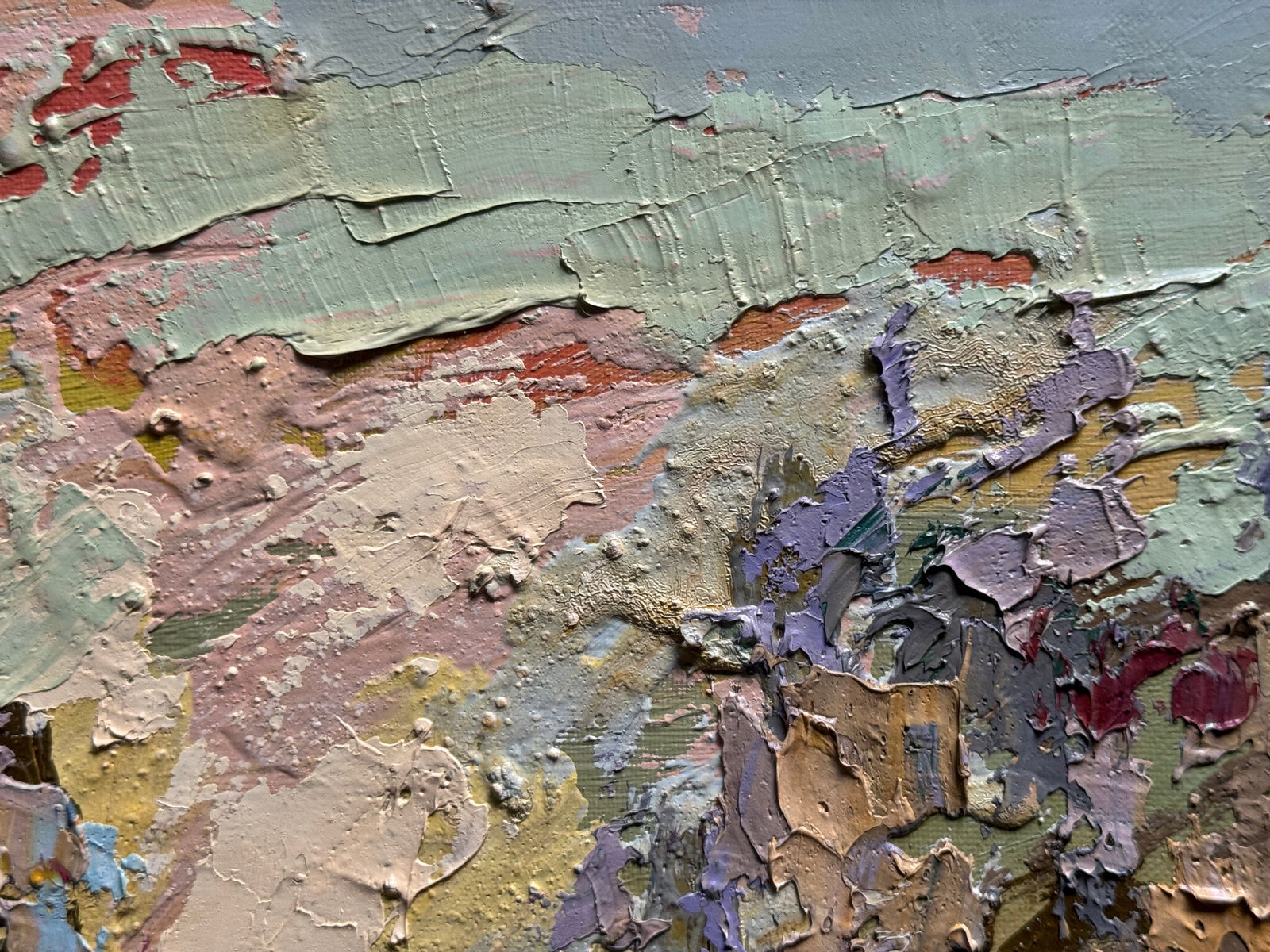 Abstract Oil painting with frame City, Evening K. Leonid - 3