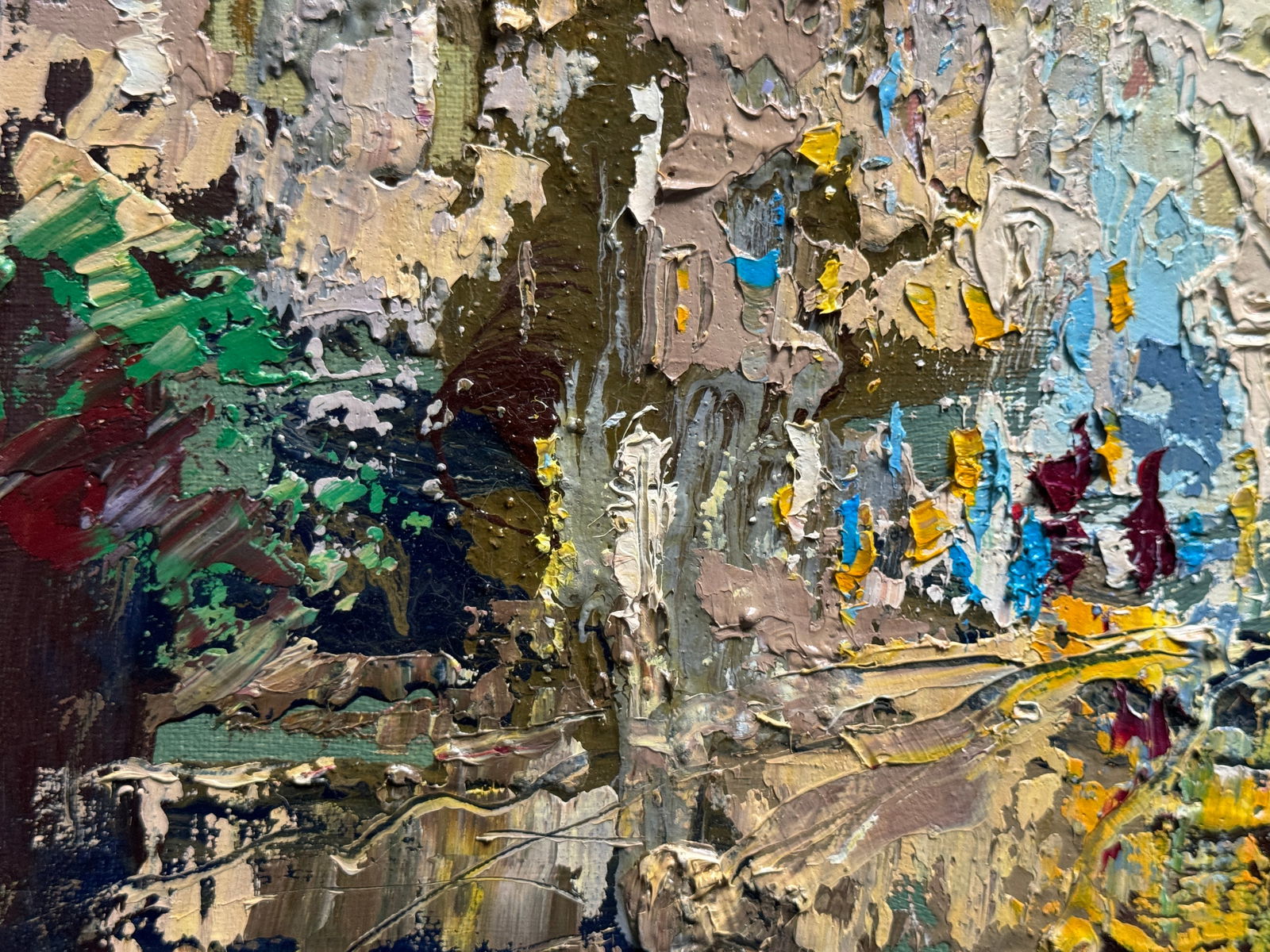 Abstract Oil painting with frame City, Evening K. Leonid - 7