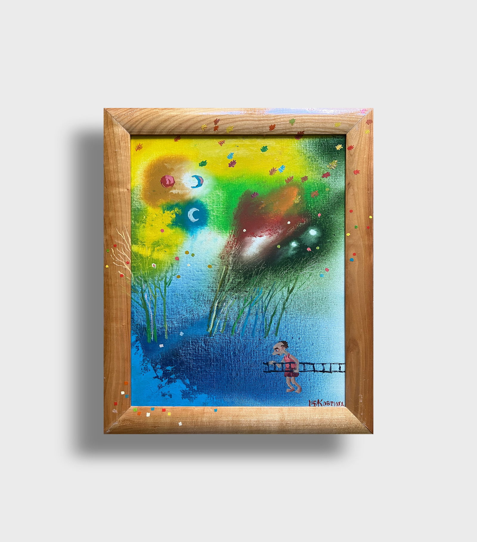 Abstract Oil painting with frame Autumn K. Leonid - 11