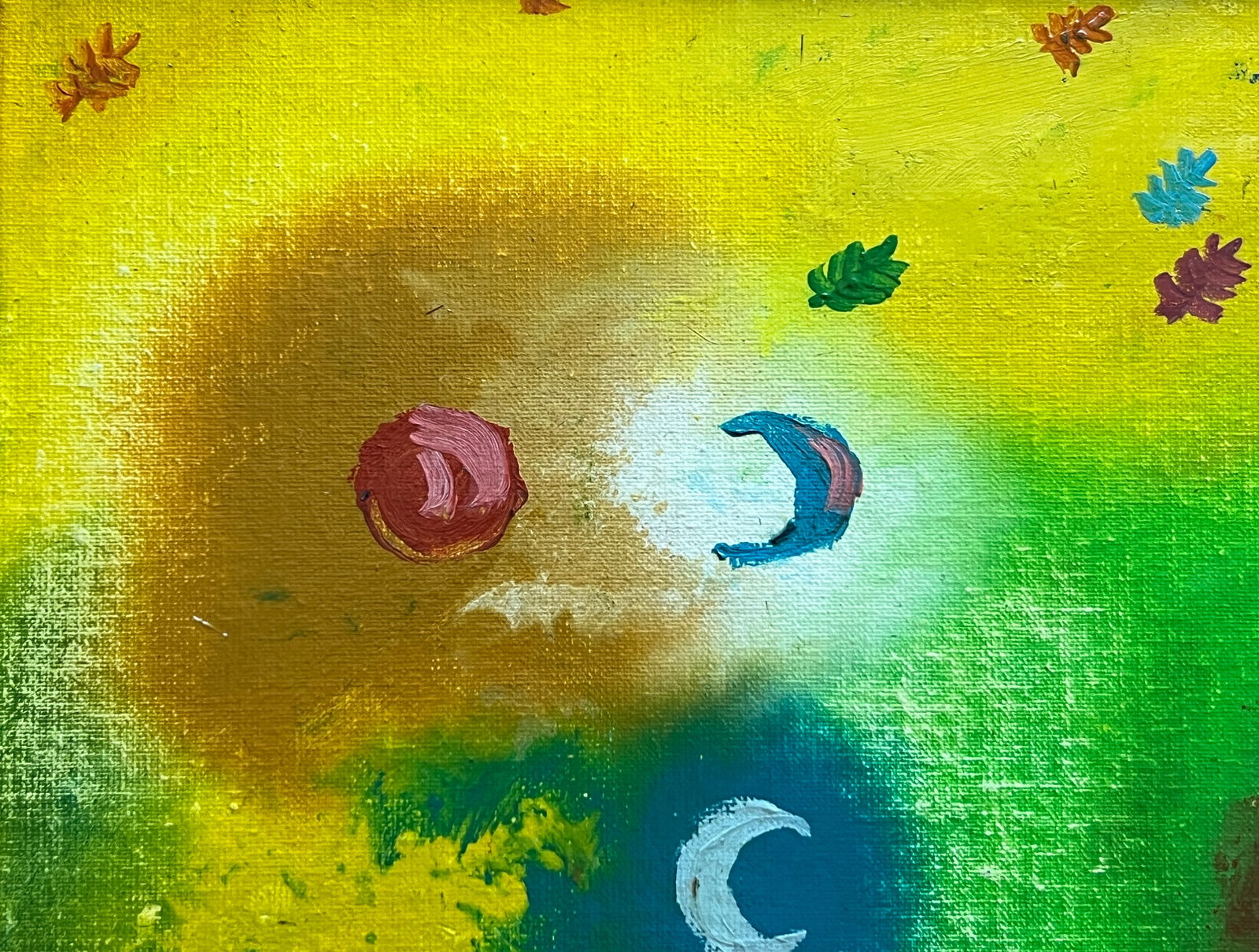 Abstract Oil painting with frame Autumn K. Leonid - 2