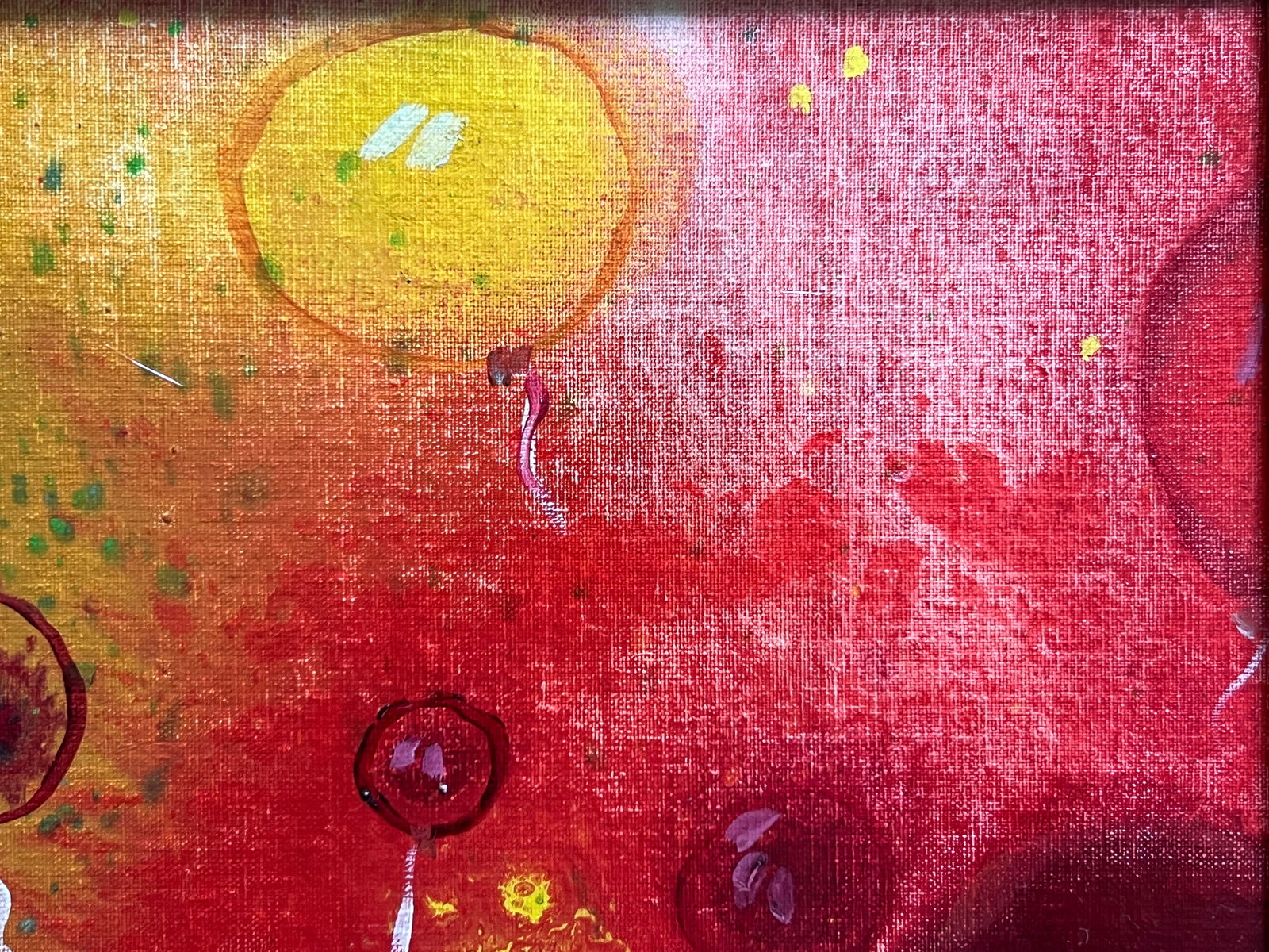 Abstract Oil painting with frame balloon popped K. Leonid - 10