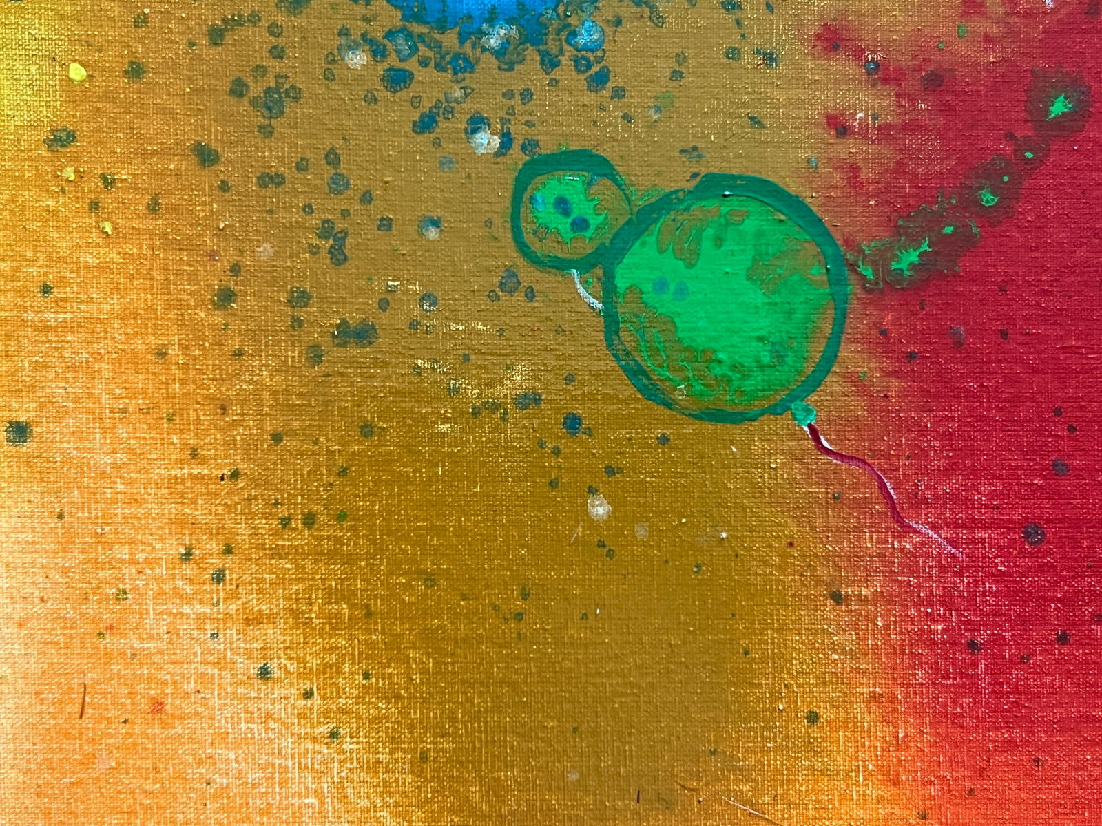 Abstract Oil painting with frame balloon popped K. Leonid - 4