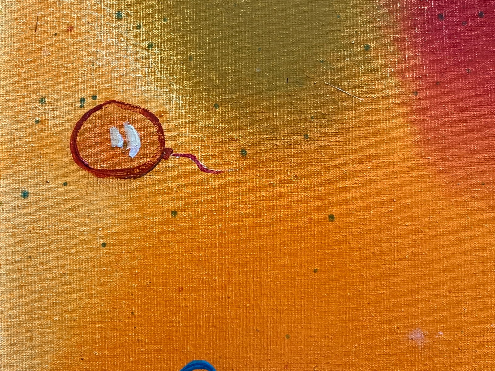 Abstract Oil painting with frame balloon popped K. Leonid - 5