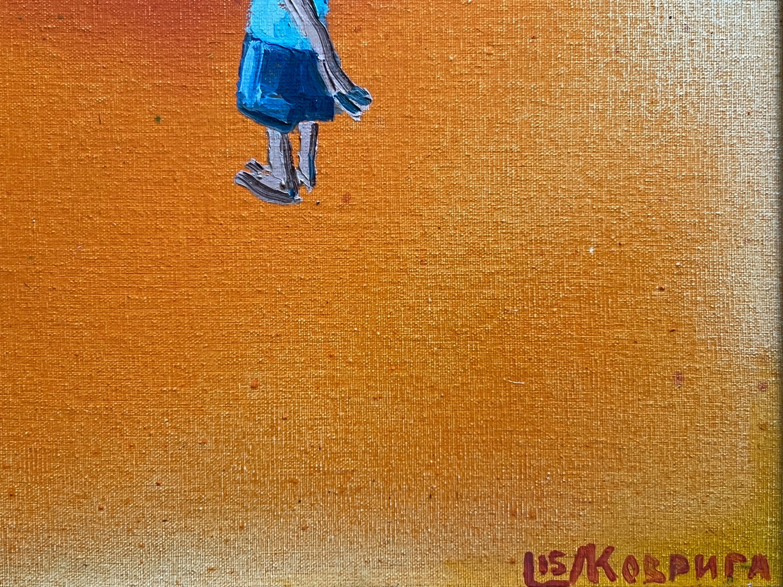 Abstract Oil painting with frame balloon popped K. Leonid - 7