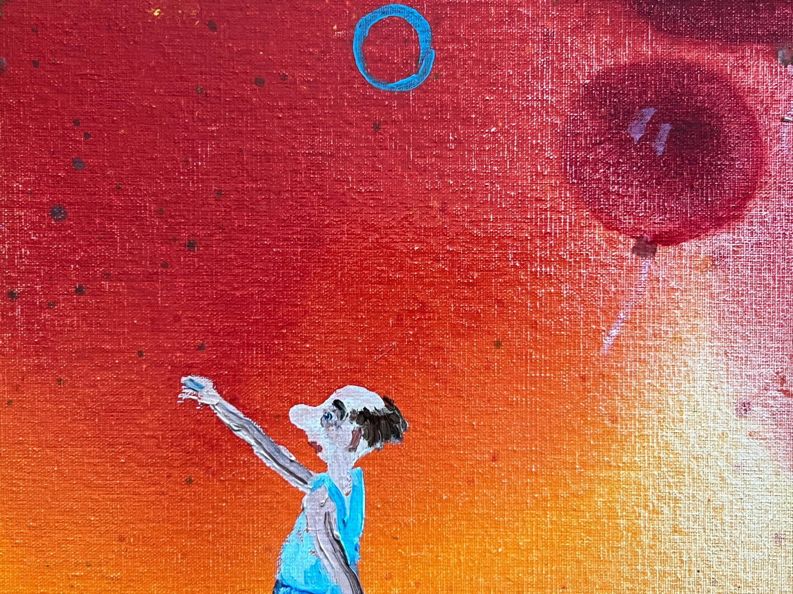 Abstract Oil painting with frame balloon popped K. Leonid - 8