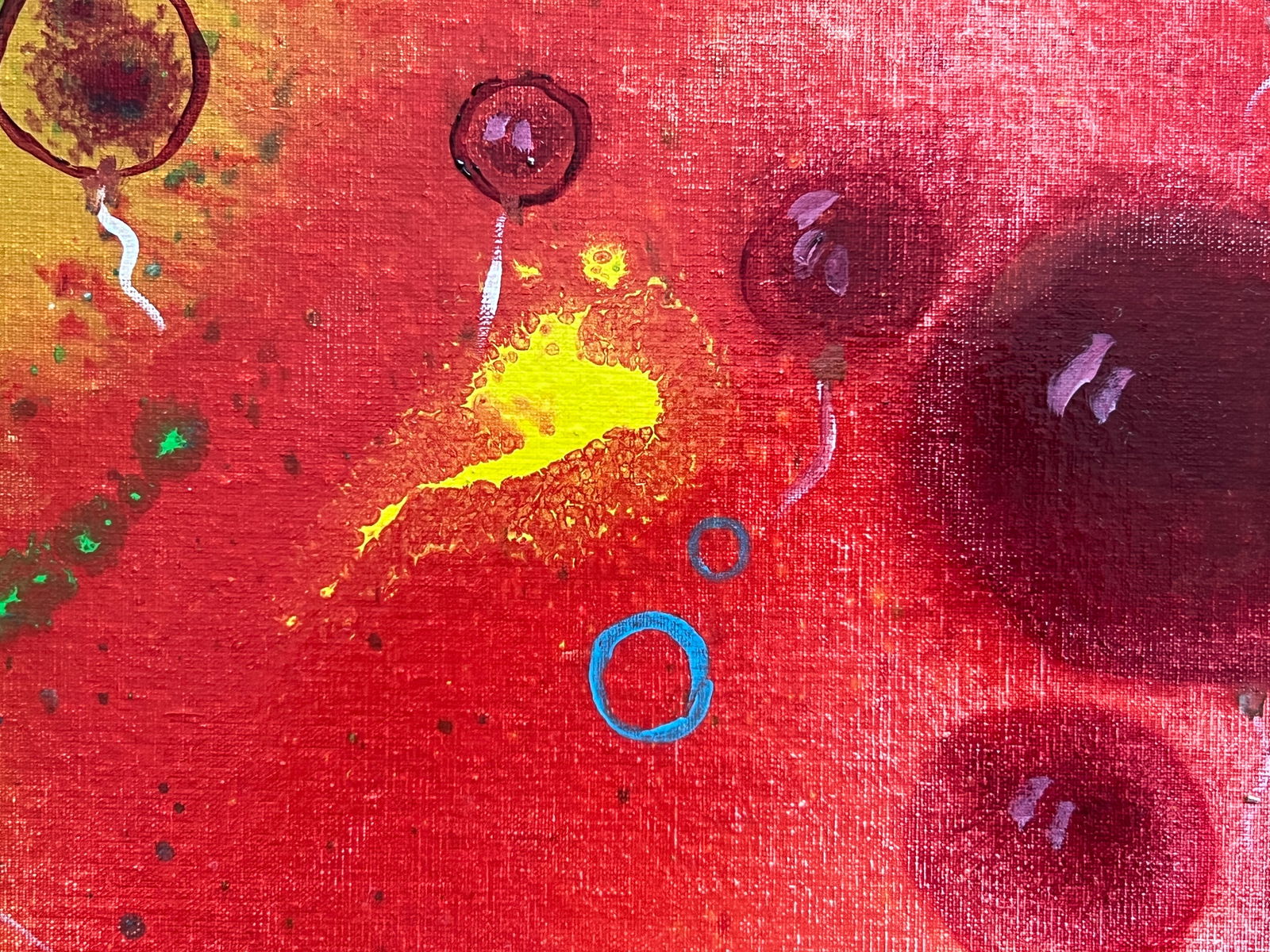 Abstract Oil painting with frame balloon popped K. Leonid - 9