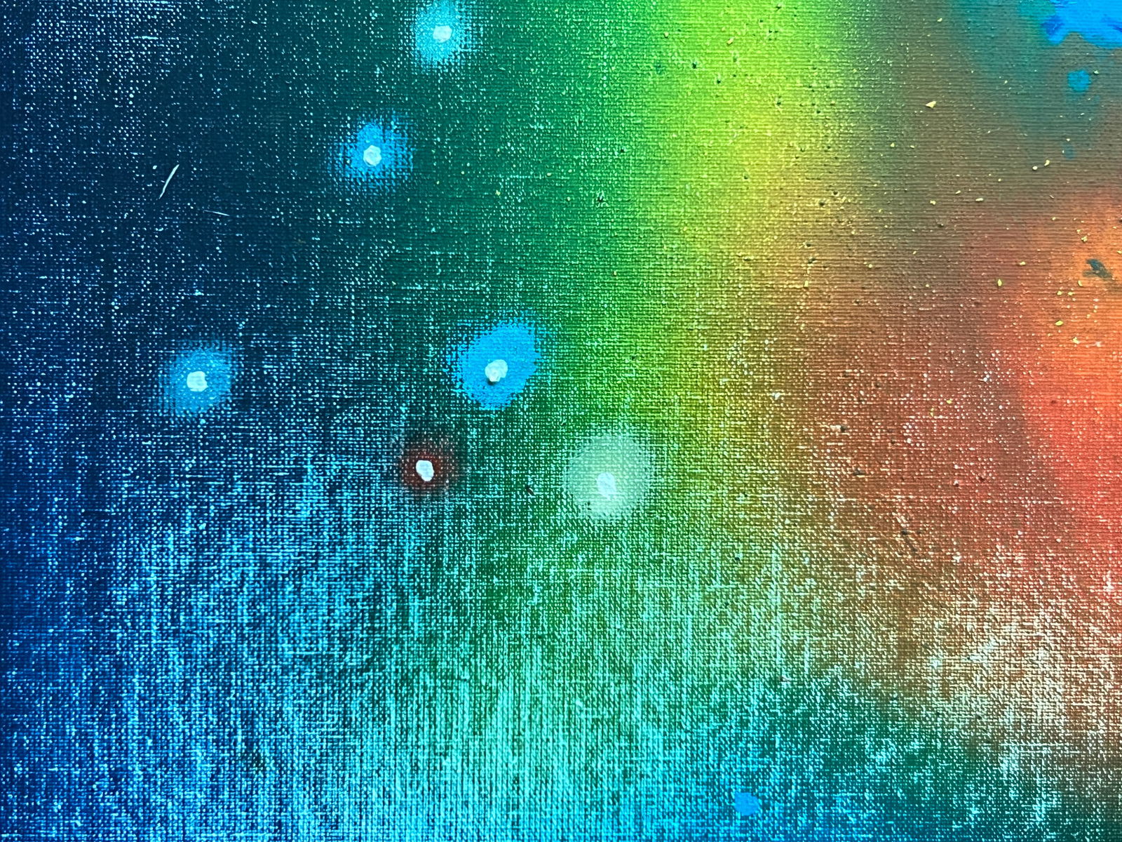 Abstract Oil painting with frame Blue fish K. Leonid - 3