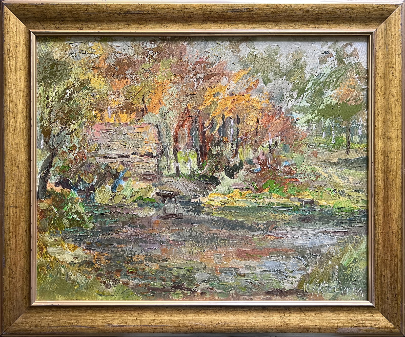 Abstract Oil painting with frame Pond K. Leonid (1 of 12)