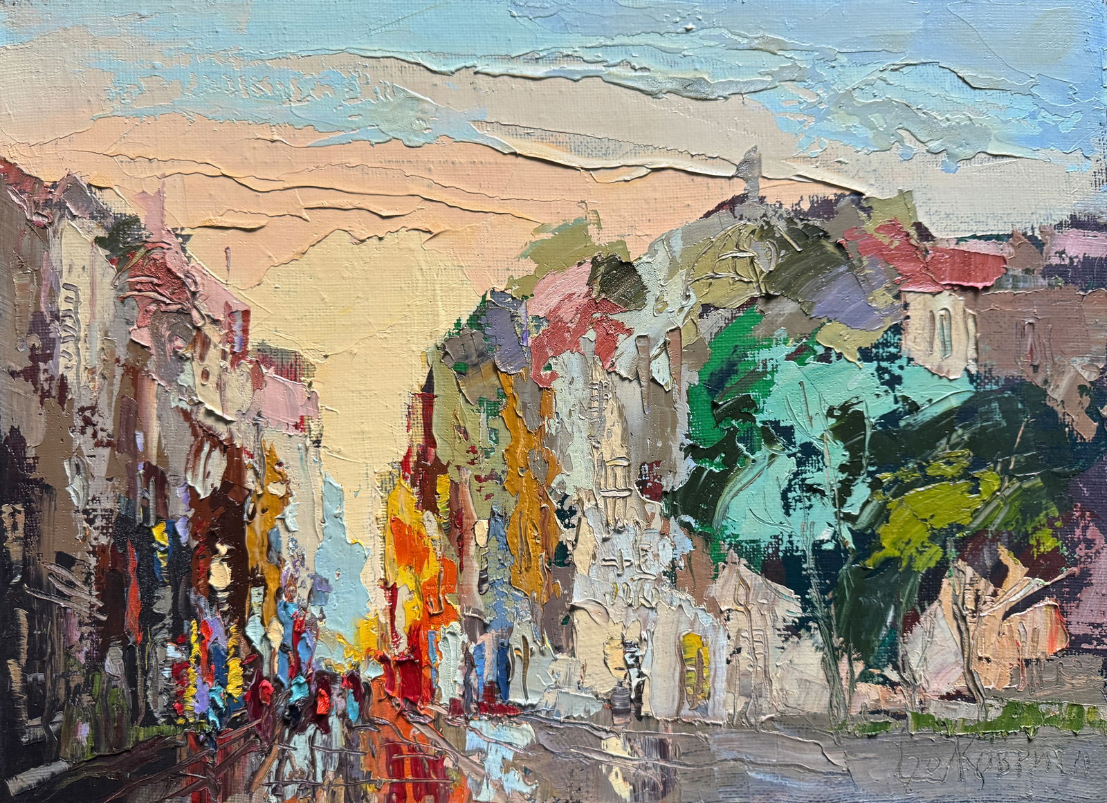 Abstract Oil painting with frame Lviv K. Leonid (1 of 10)