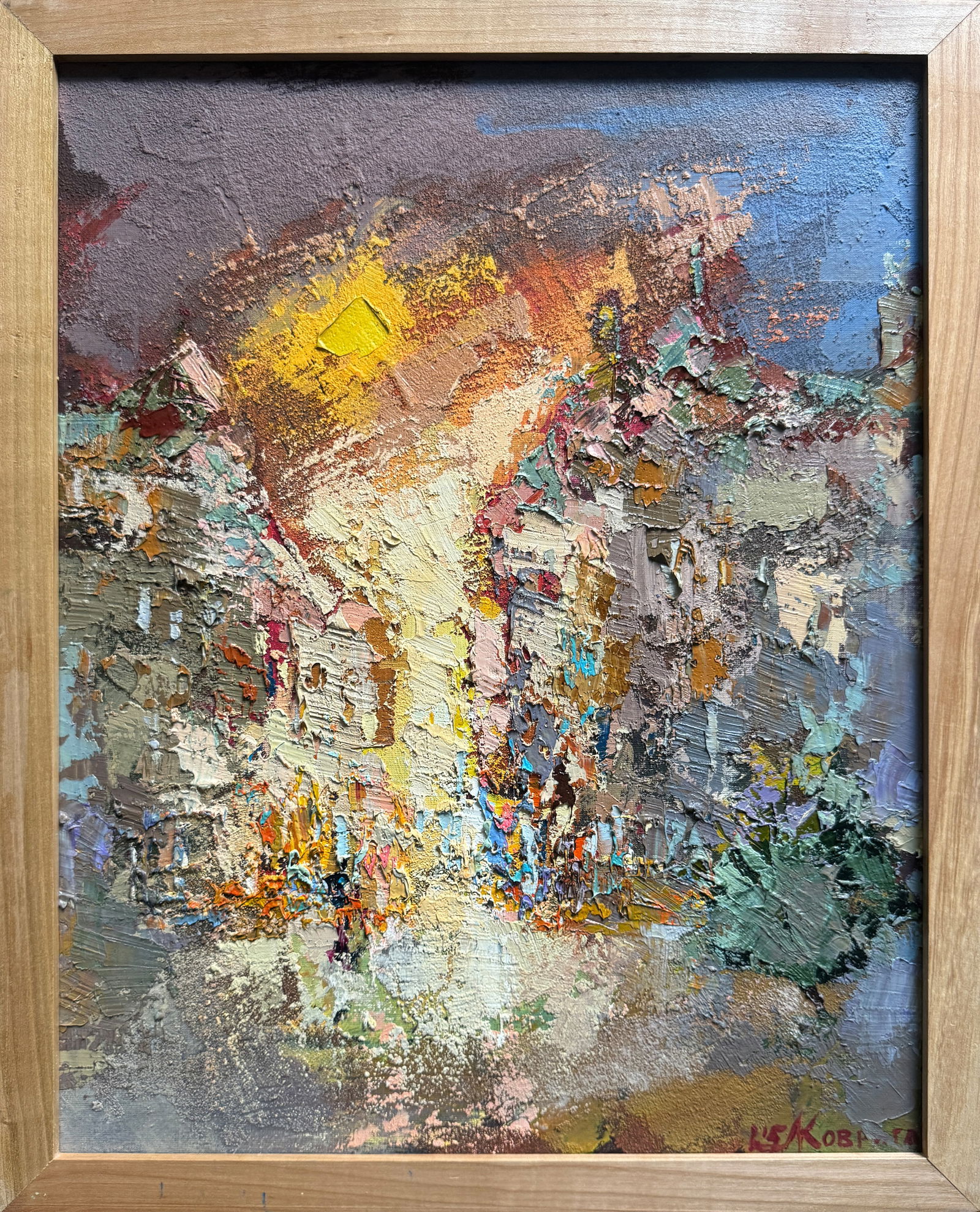 Abstract Oil painting with frame City K. Leonid (1 of 10)