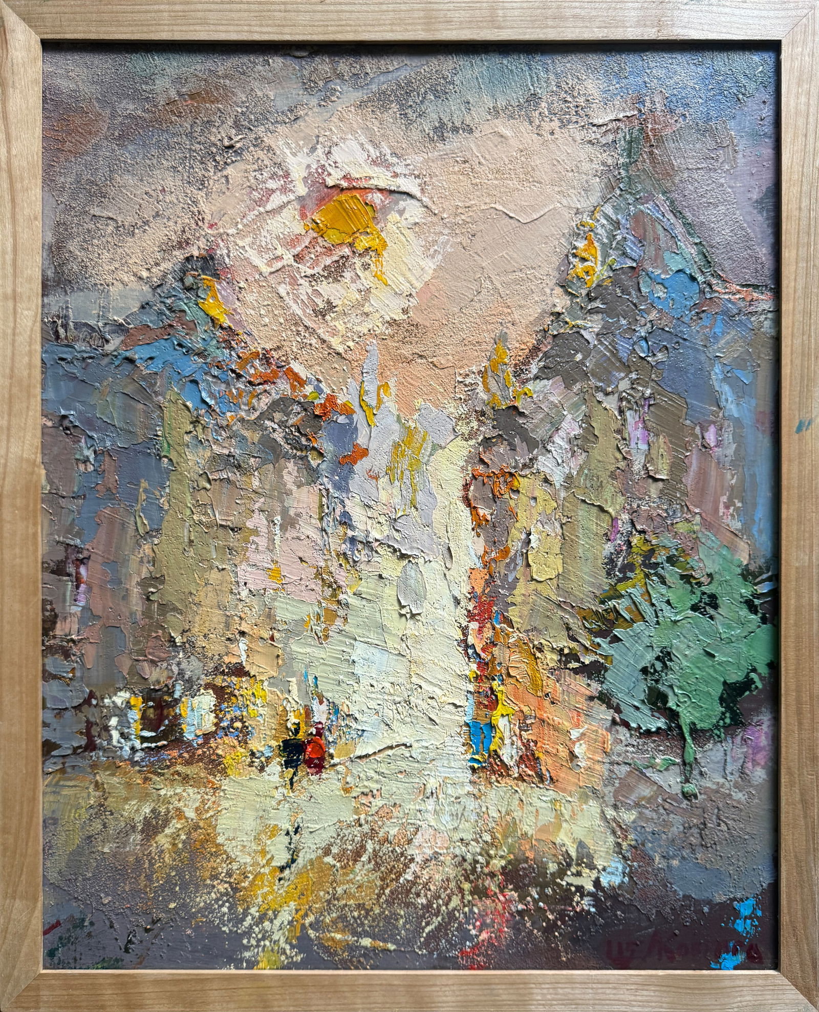 Abstract Oil painting with frame City K. Leonid (1 of 11)