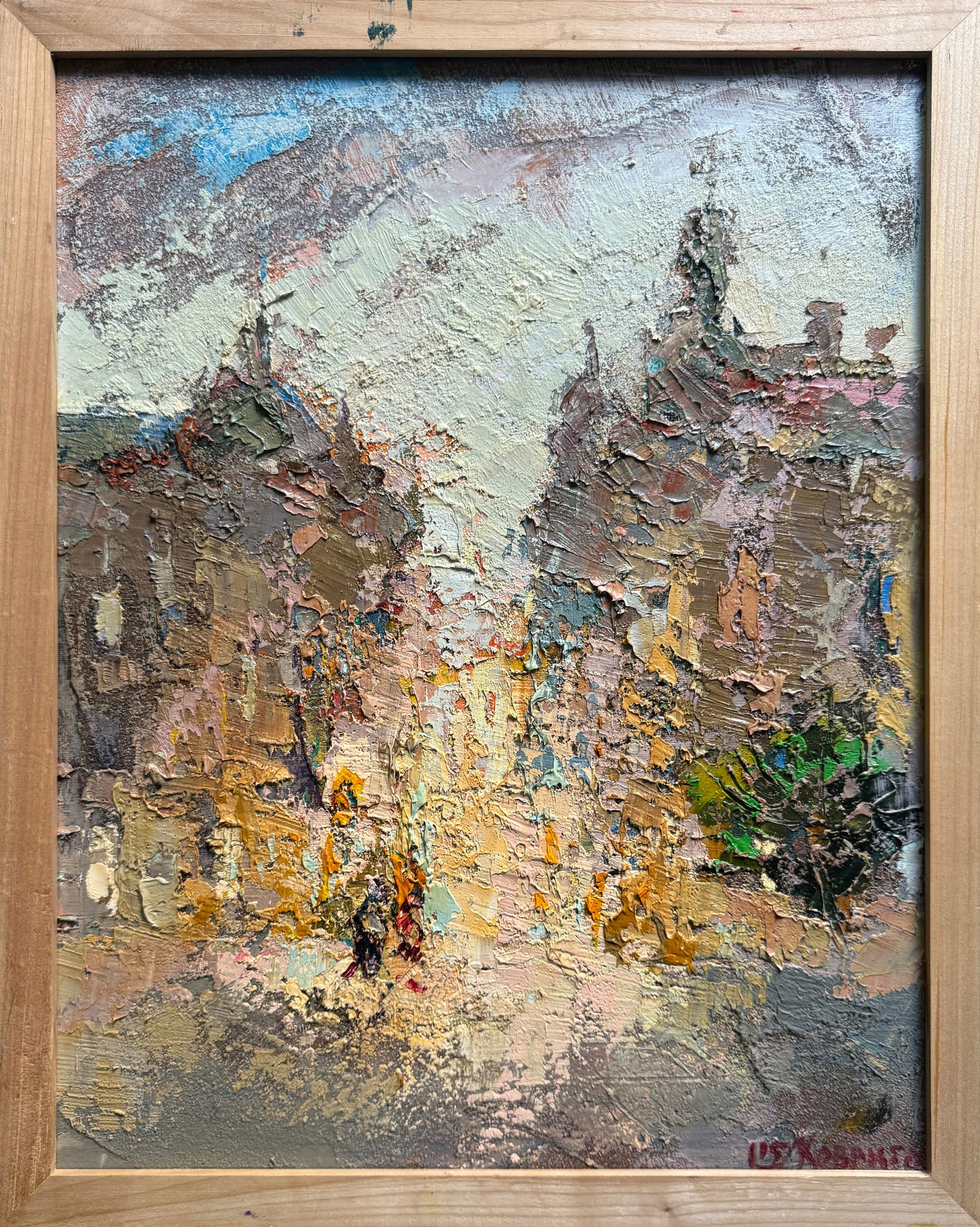 Abstract Oil painting with frame Cityscape K. Leonid (1 of 11)