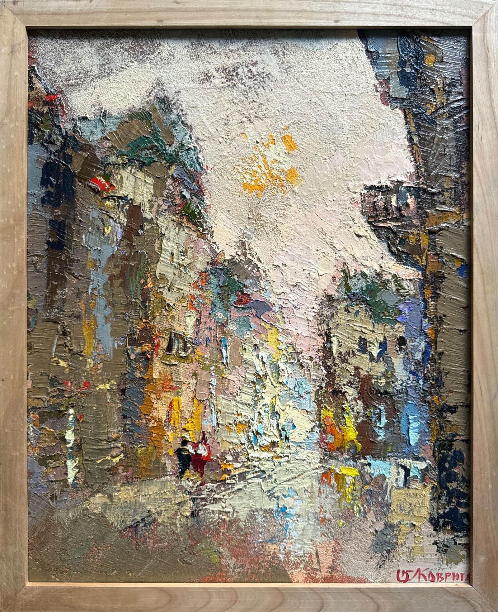 Abstract Oil painting with frame City K. Leonid (1 of 10)